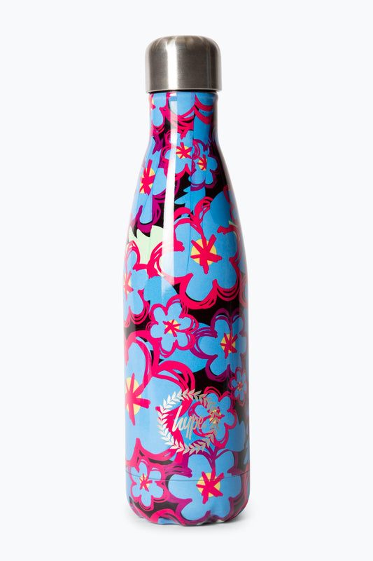 HYPE UNISEX MULTI BLUE FLOWERS WATER BOTTLE