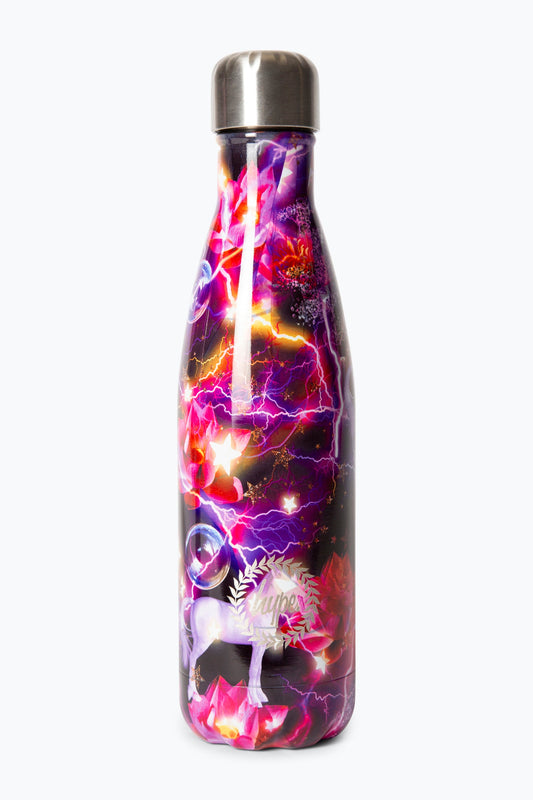 HYPE UNISEX BLACK LIGHTNING UNICORNS WATER BOTTLE