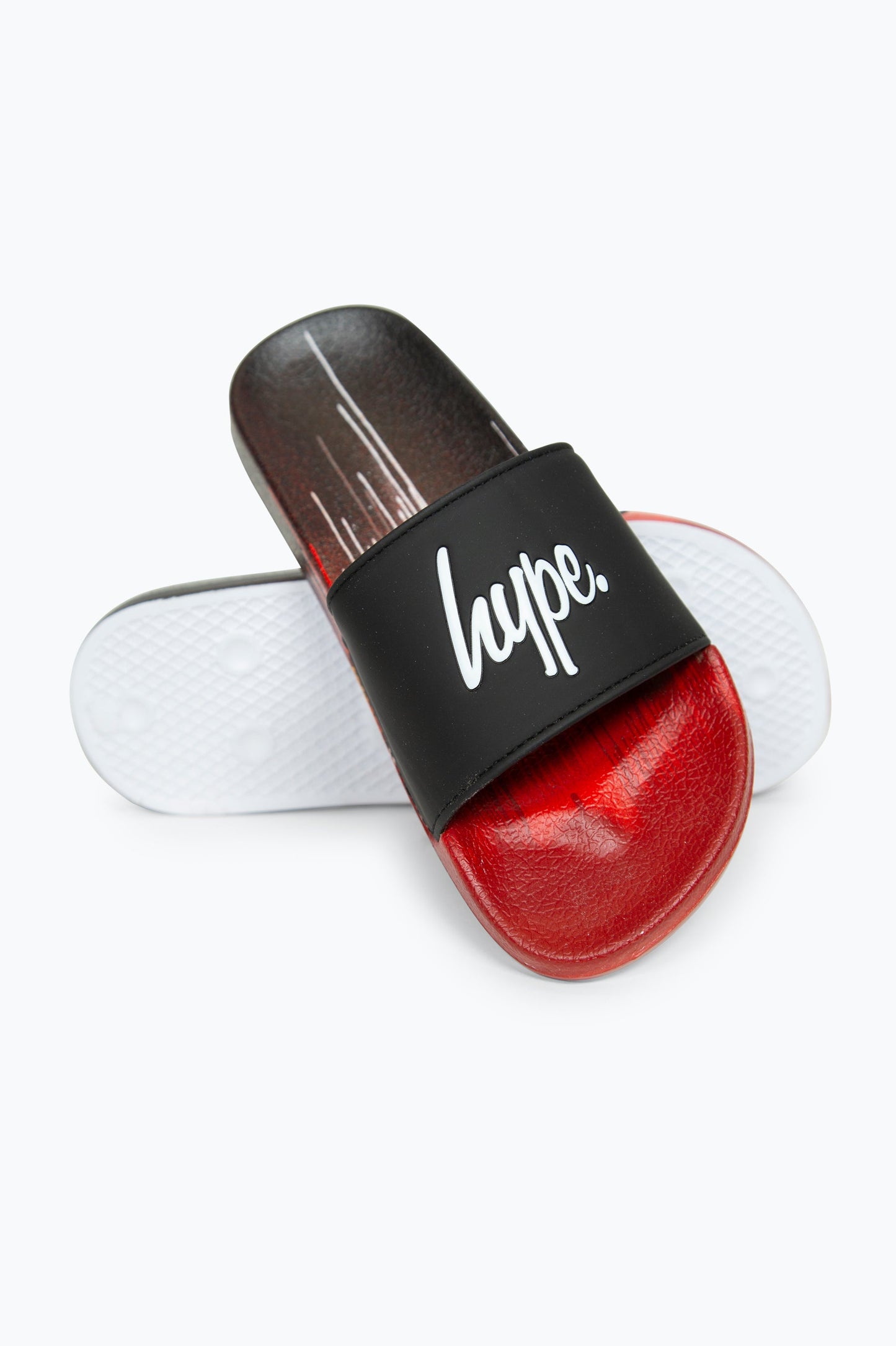 HYPE BOYS MULTI RED DRIPS SCRIPT SLIDERS