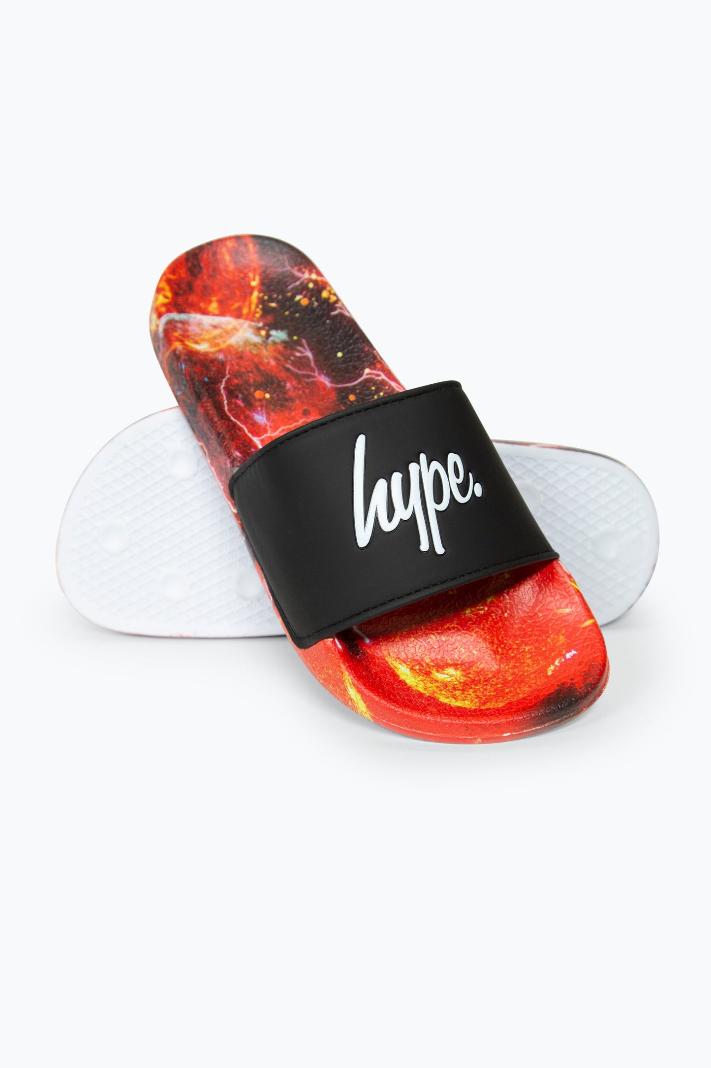 HYPE BOYS MULTI RED SPACE SCRIPT SLIDERS