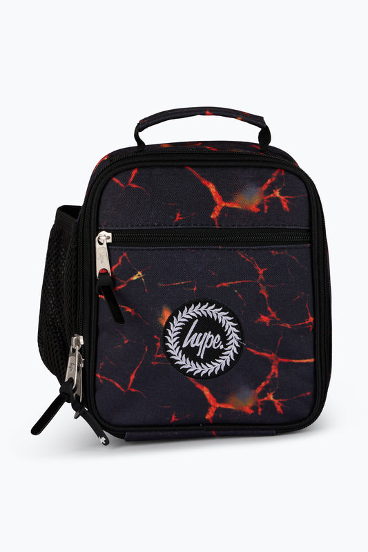 Hype Boys Black Lava Print Lunch Bag