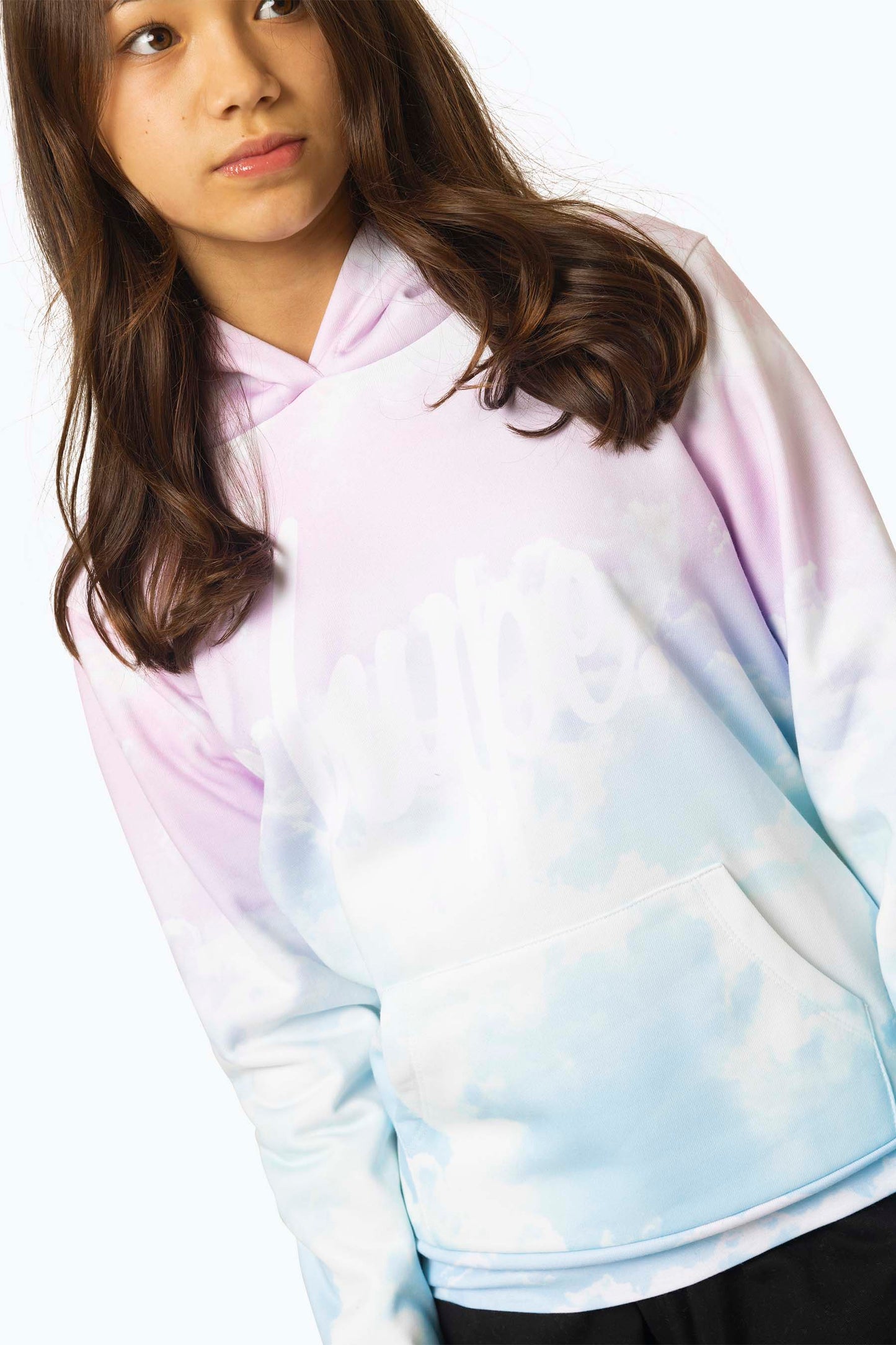 HYPE GIRLS MULTI PASTEL CLOUDS HOODIE