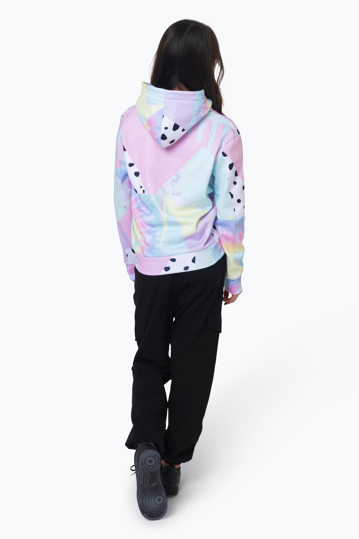 HYPE GIRLS MULTI PASTEL COLLAGE HOODIE