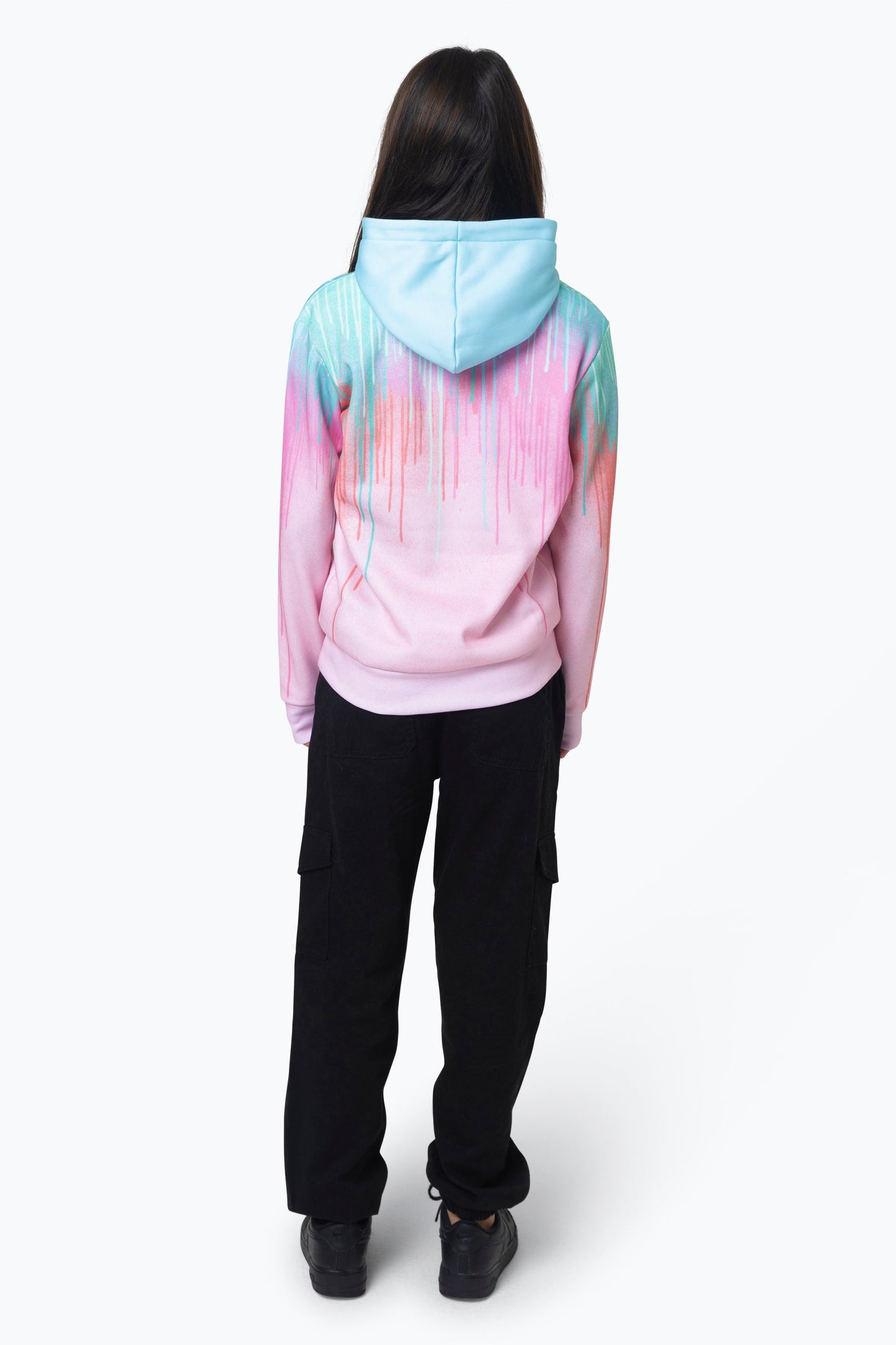 HYPE GIRLS MULTI MINT PINK DRIPS HOODIE