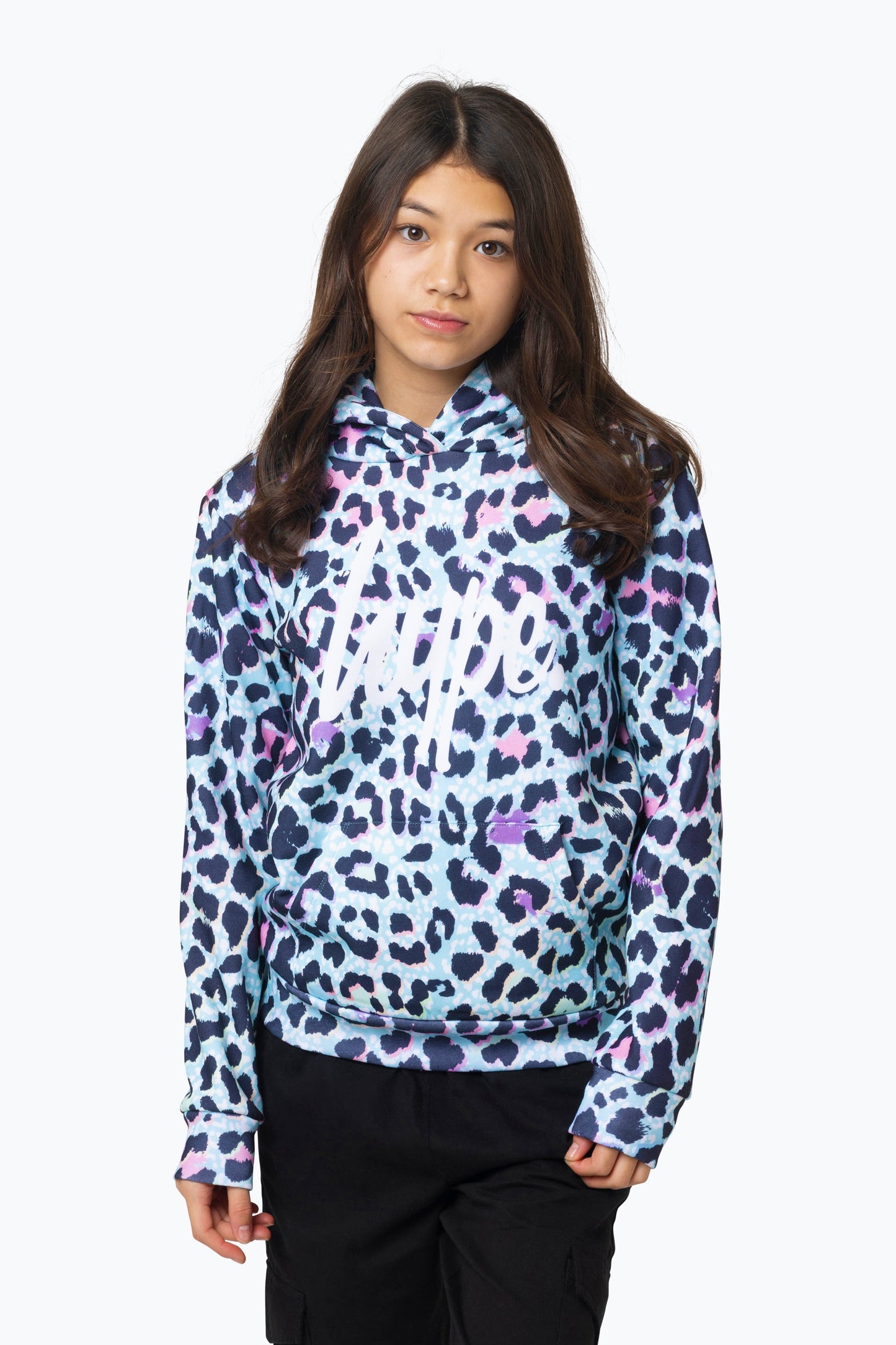 HYPE GIRLS MULTI ICE LEOPARD HOODIE