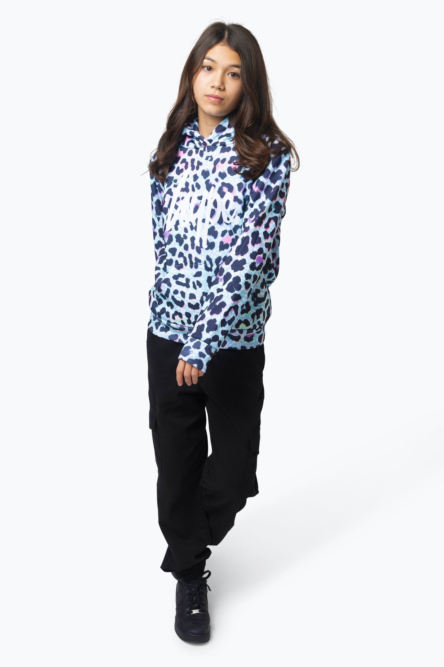 HYPE GIRLS MULTI ICE LEOPARD HOODIE