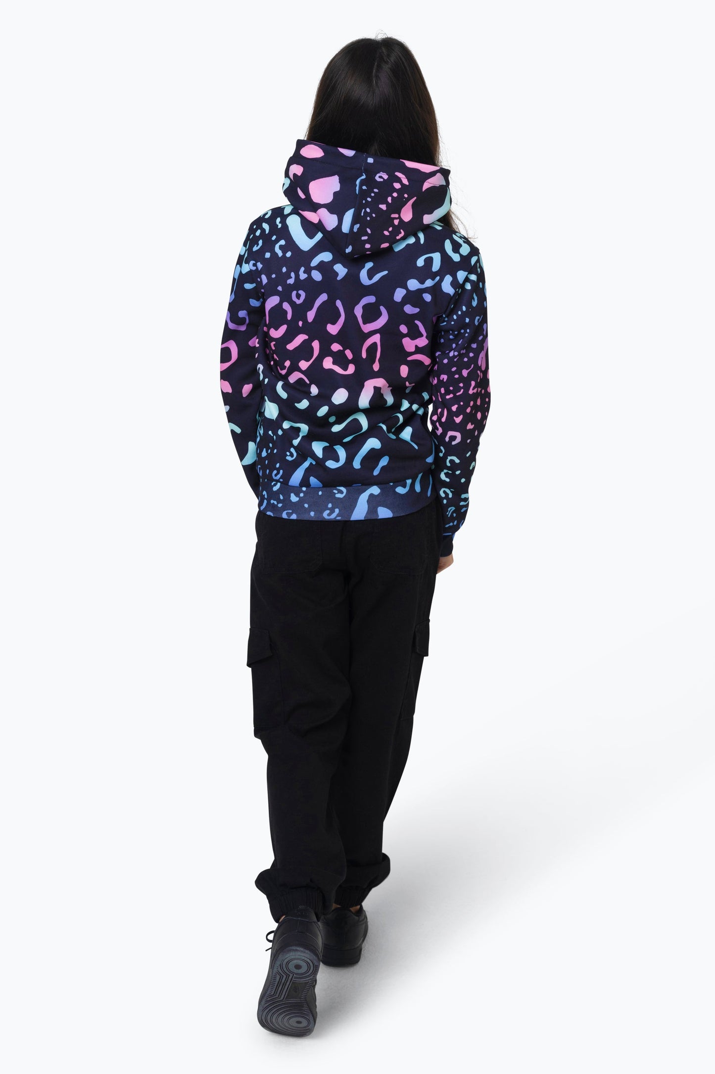 HYPE GIRLS MULTI GRADIENT LEOPARD HOODIE