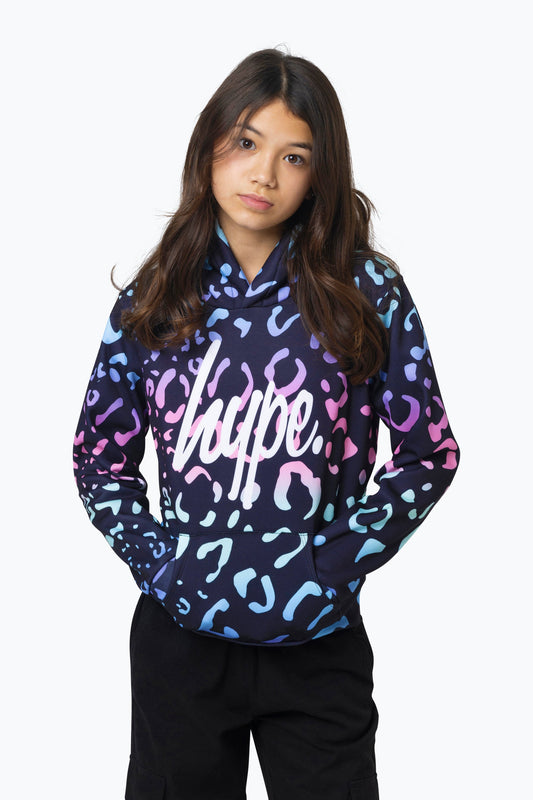 HYPE GIRLS MULTI GRADIENT LEOPARD HOODIE