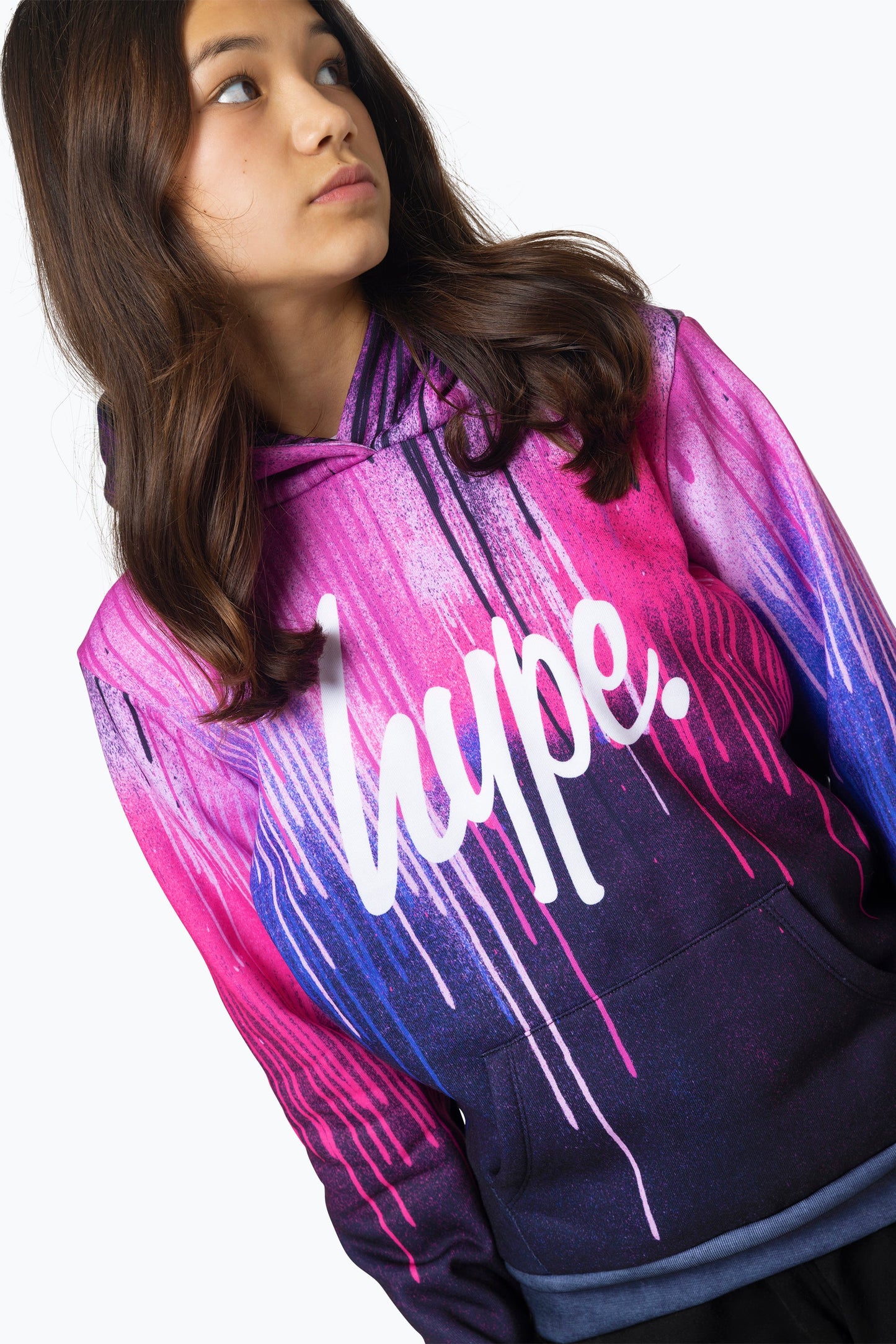 HYPE GIRLS MULTI PINK DRIPS HOODIE