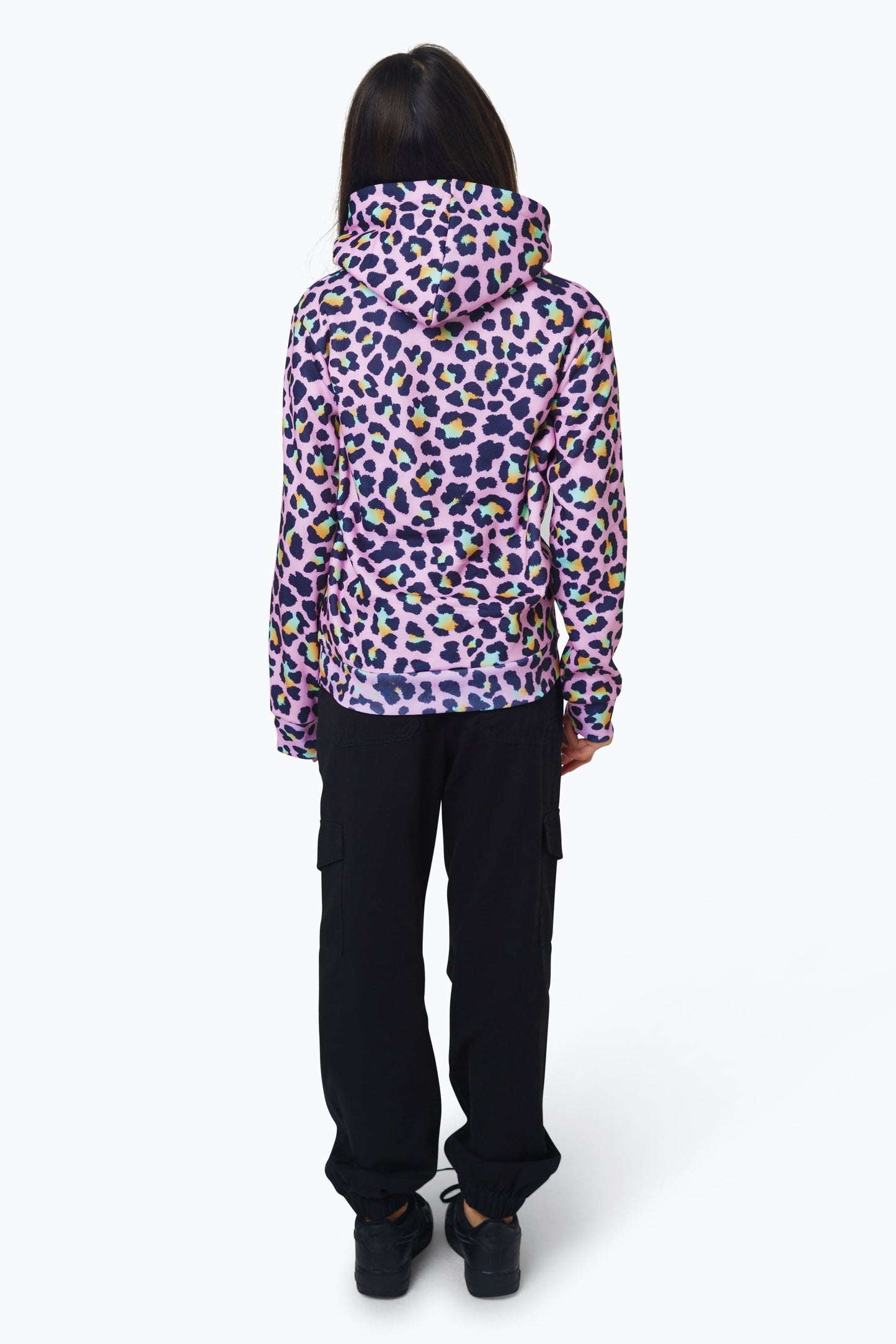 HYPE GIRLS MULTI DISCO LEOPARD HOODIE