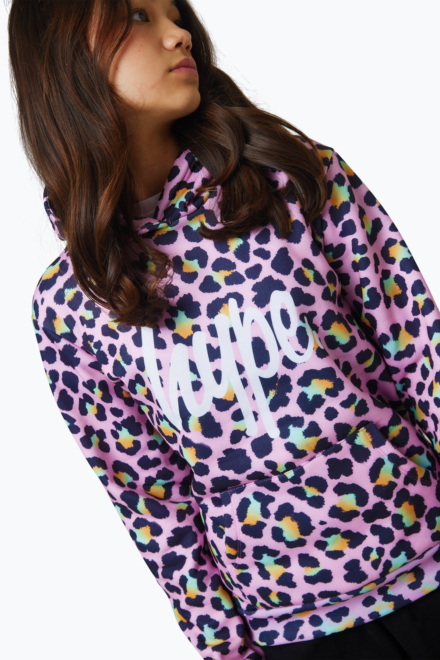 HYPE GIRLS MULTI DISCO LEOPARD HOODIE