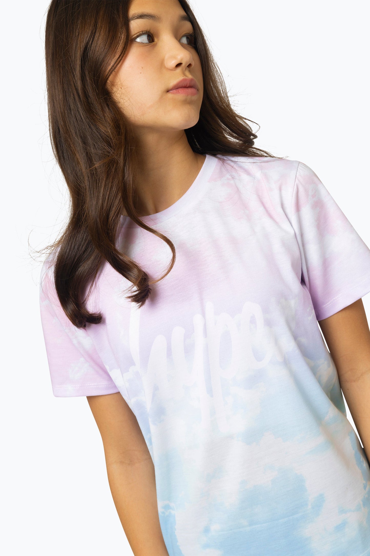 HYPE GIRLS MULTI PASTEL CLOUDS T-SHIRT