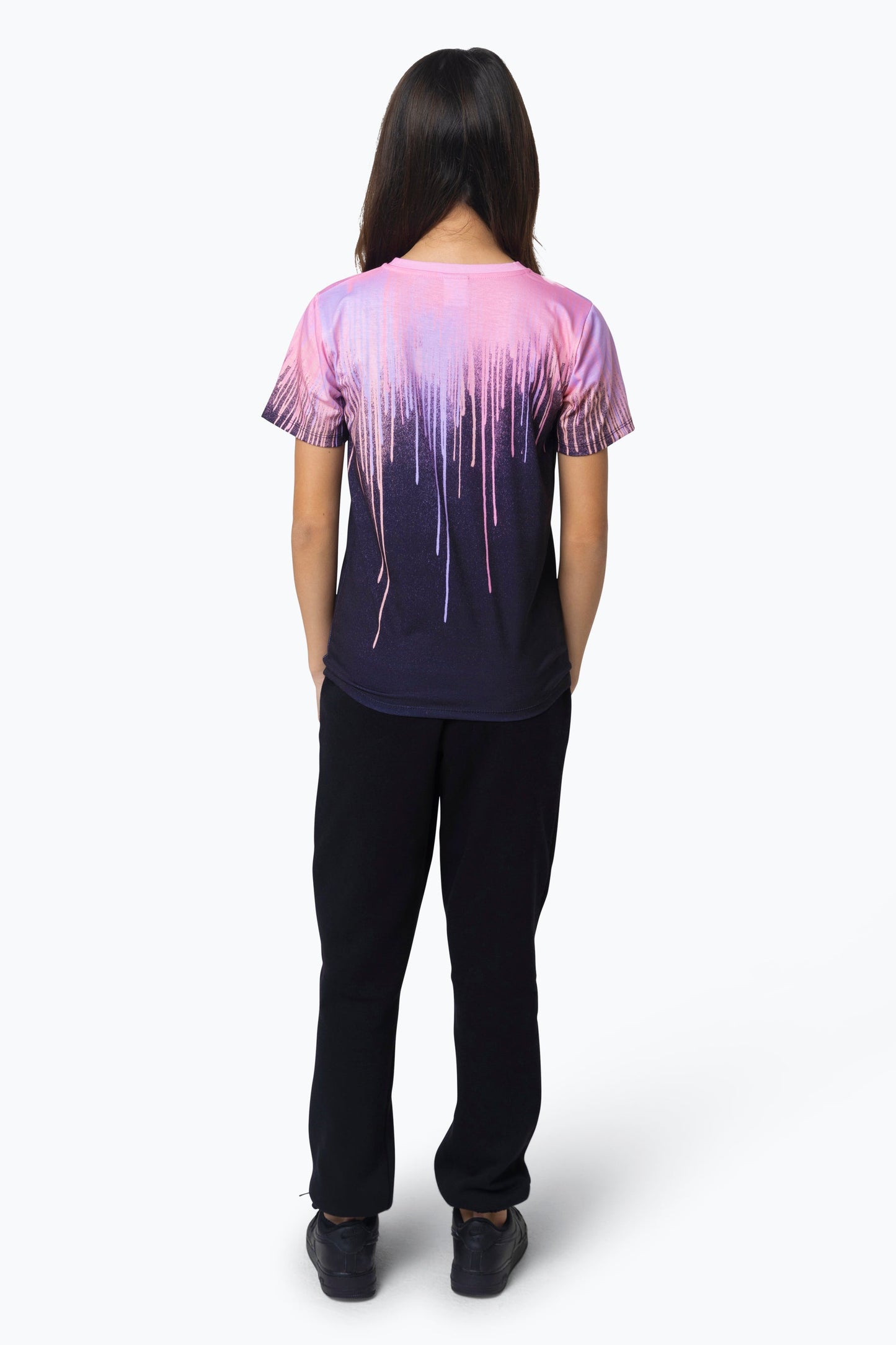 HYPE GIRLS MULTI DARK PASTEL DRIPS T-SHIRT