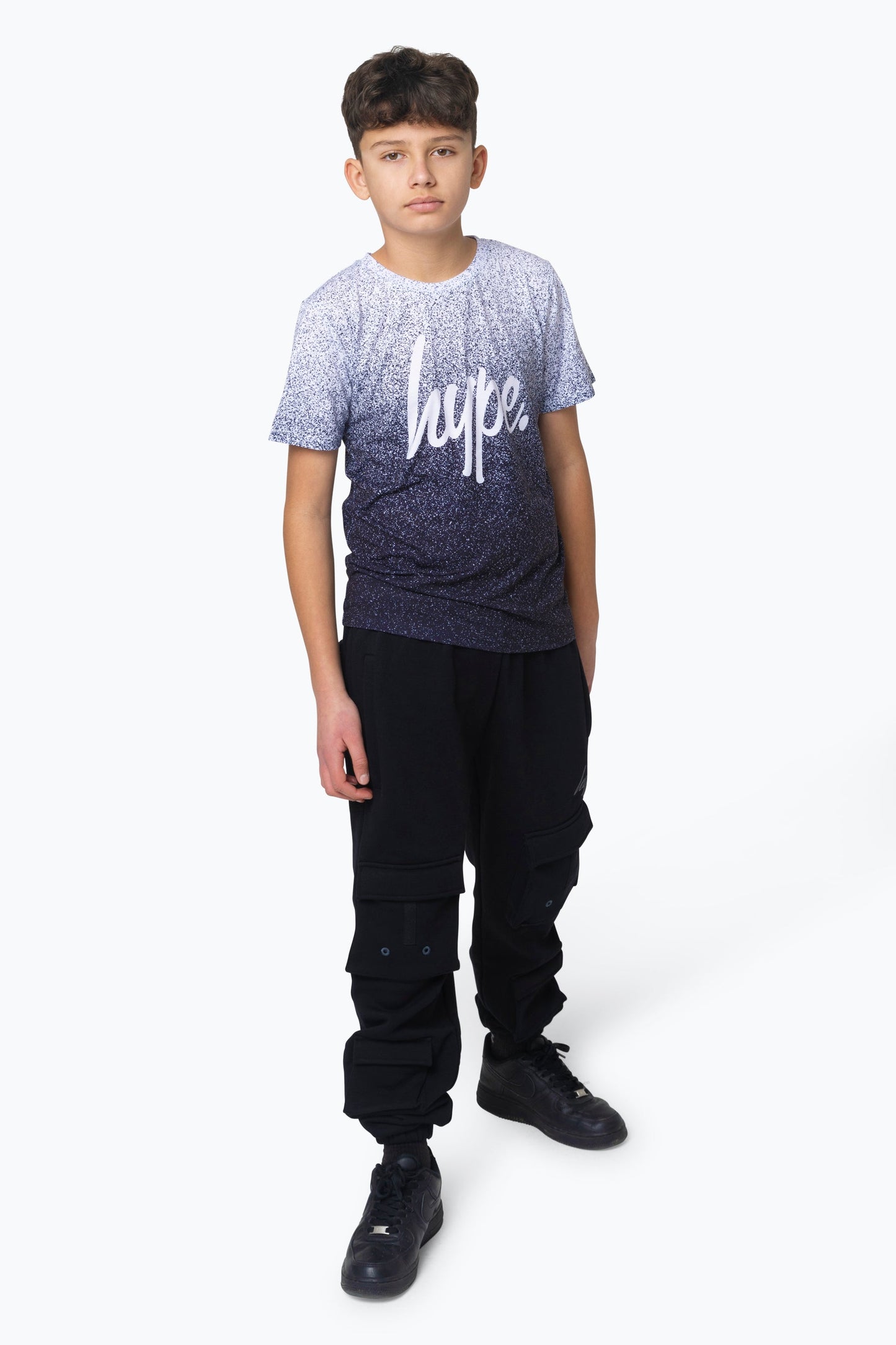 HYPE BOYS MULTI BLACK SPECKLE FADE T-SHIRT