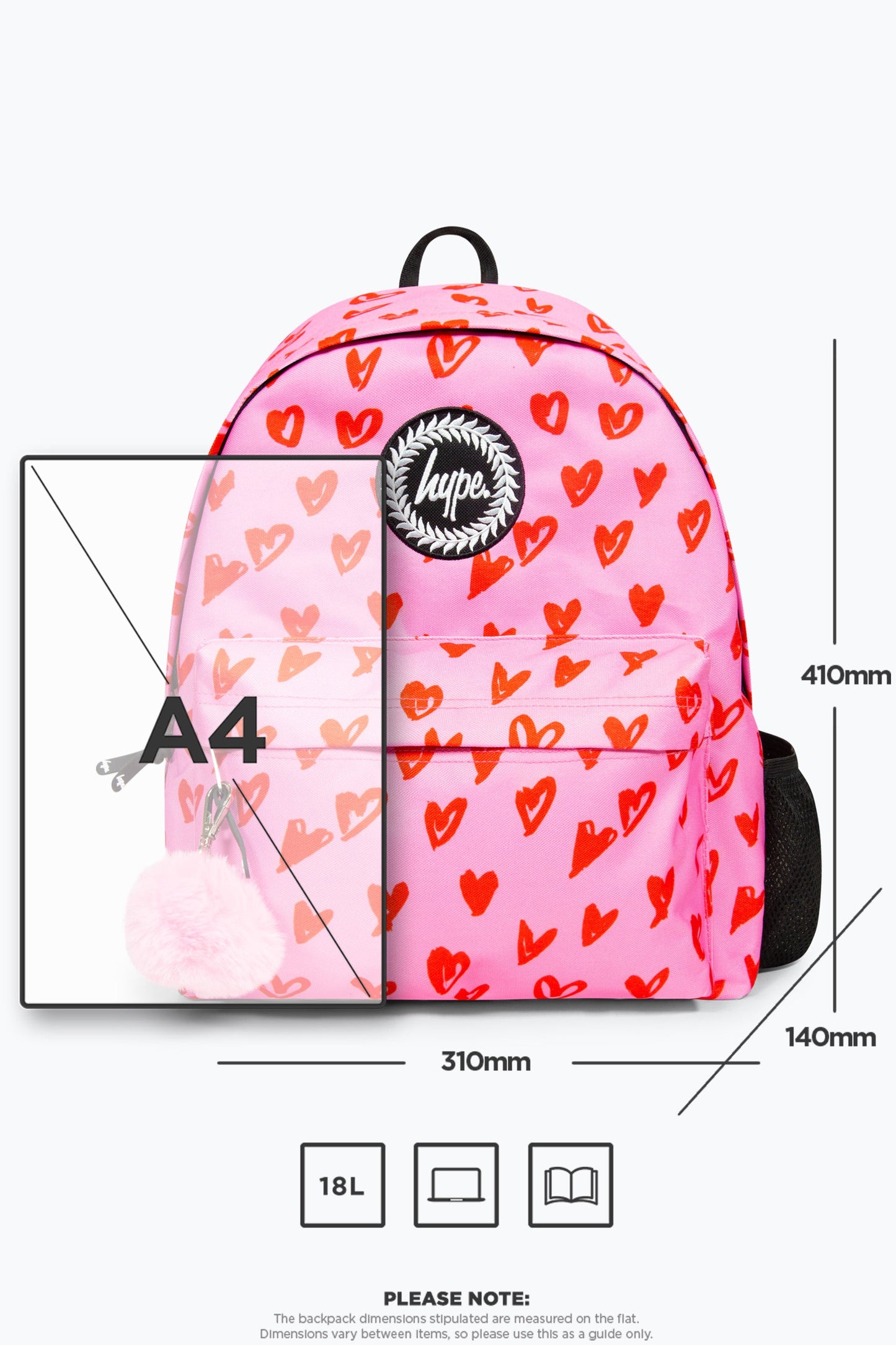 HYPE SCRIBBLE HEART BACKPACK