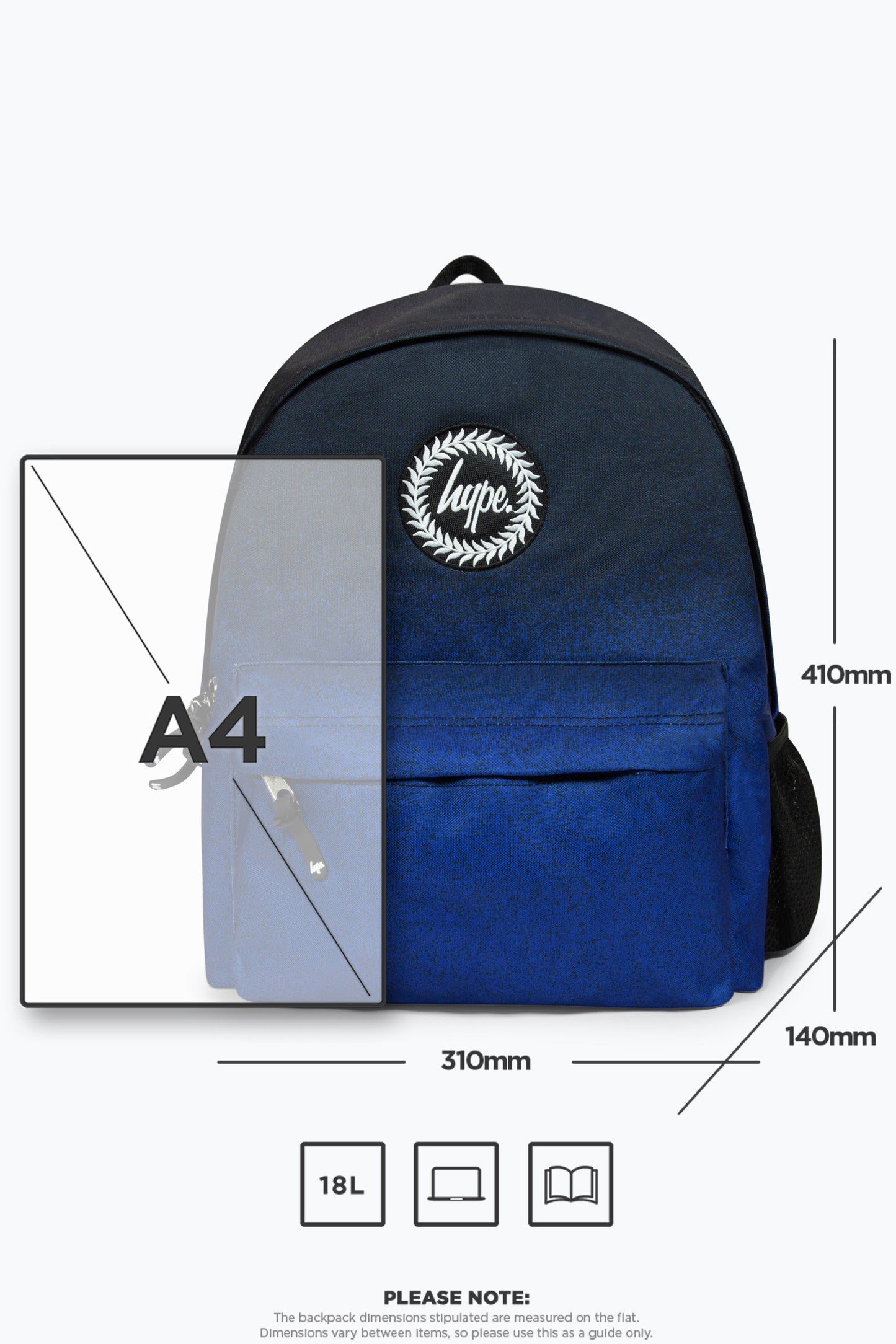 HYPE BLACK BLUE SPECKLE FADE BACKPACK