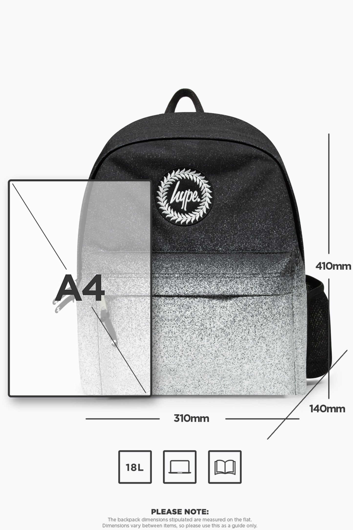 HYPE BLACK SPECKLE FADE BACKPACK