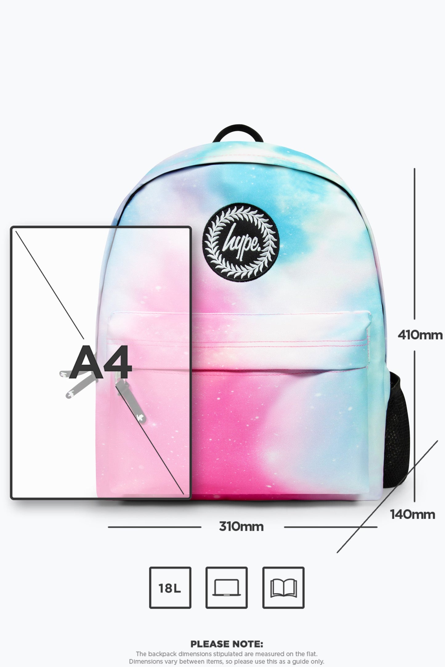 HYPE UNISEX PINK PASTEL FADE SCRIPT BACKPACK