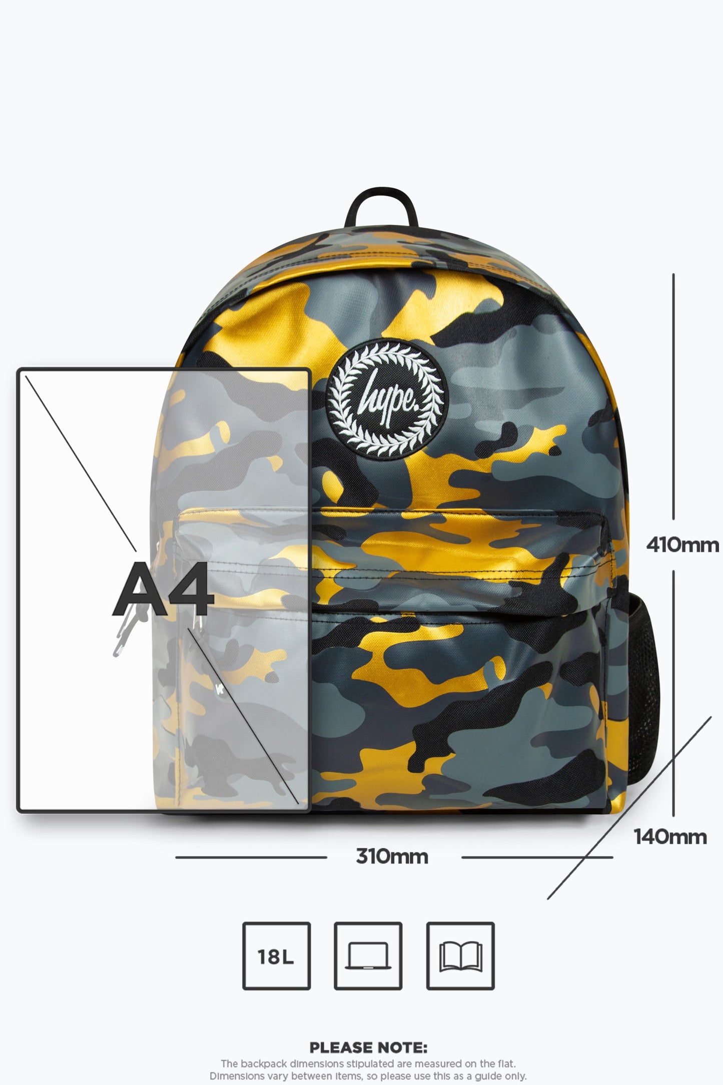 HYPE GOLD CAMO BACKPACK