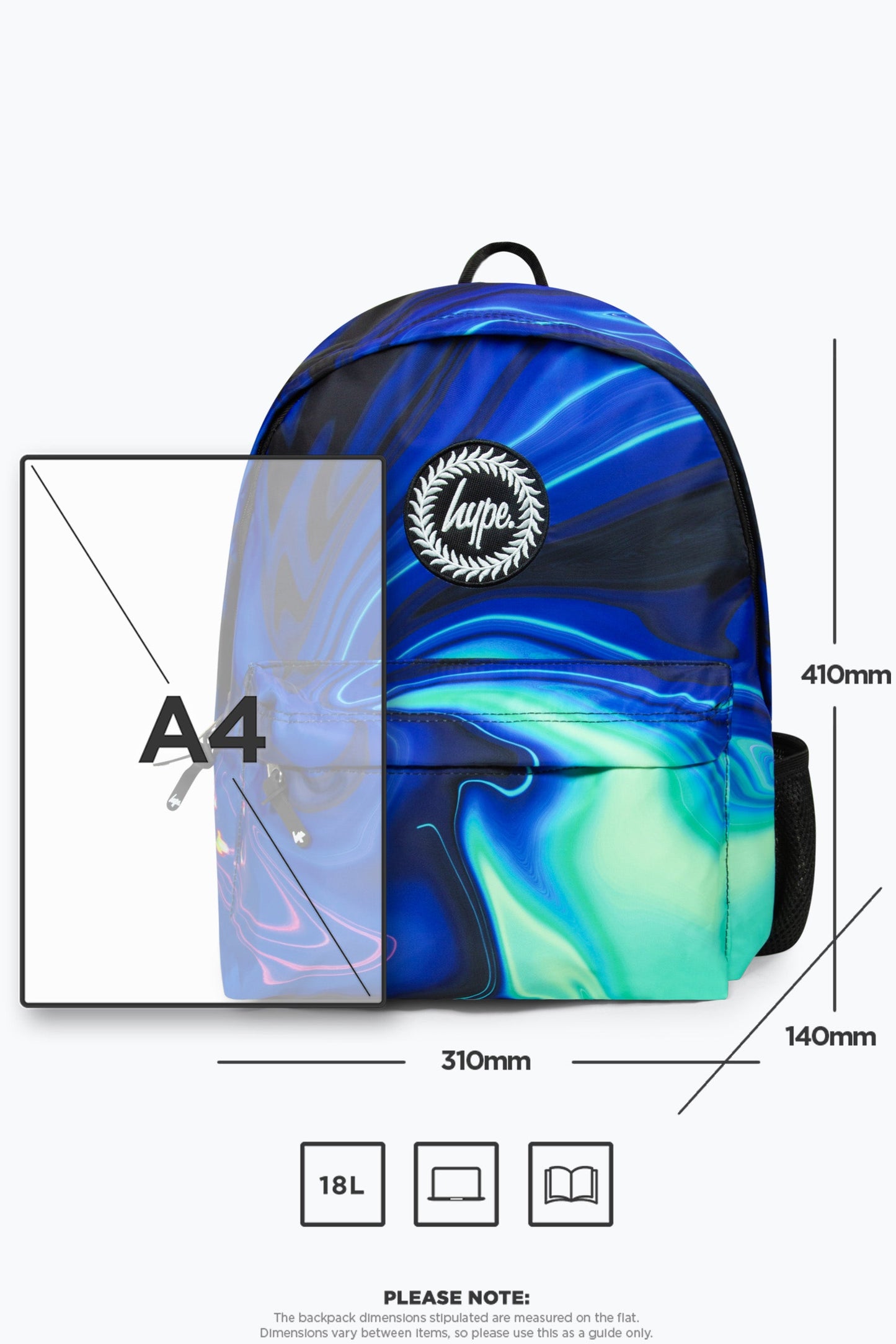 HYPE TEAL & BLUE MARBLE TWIRL BACKPACK