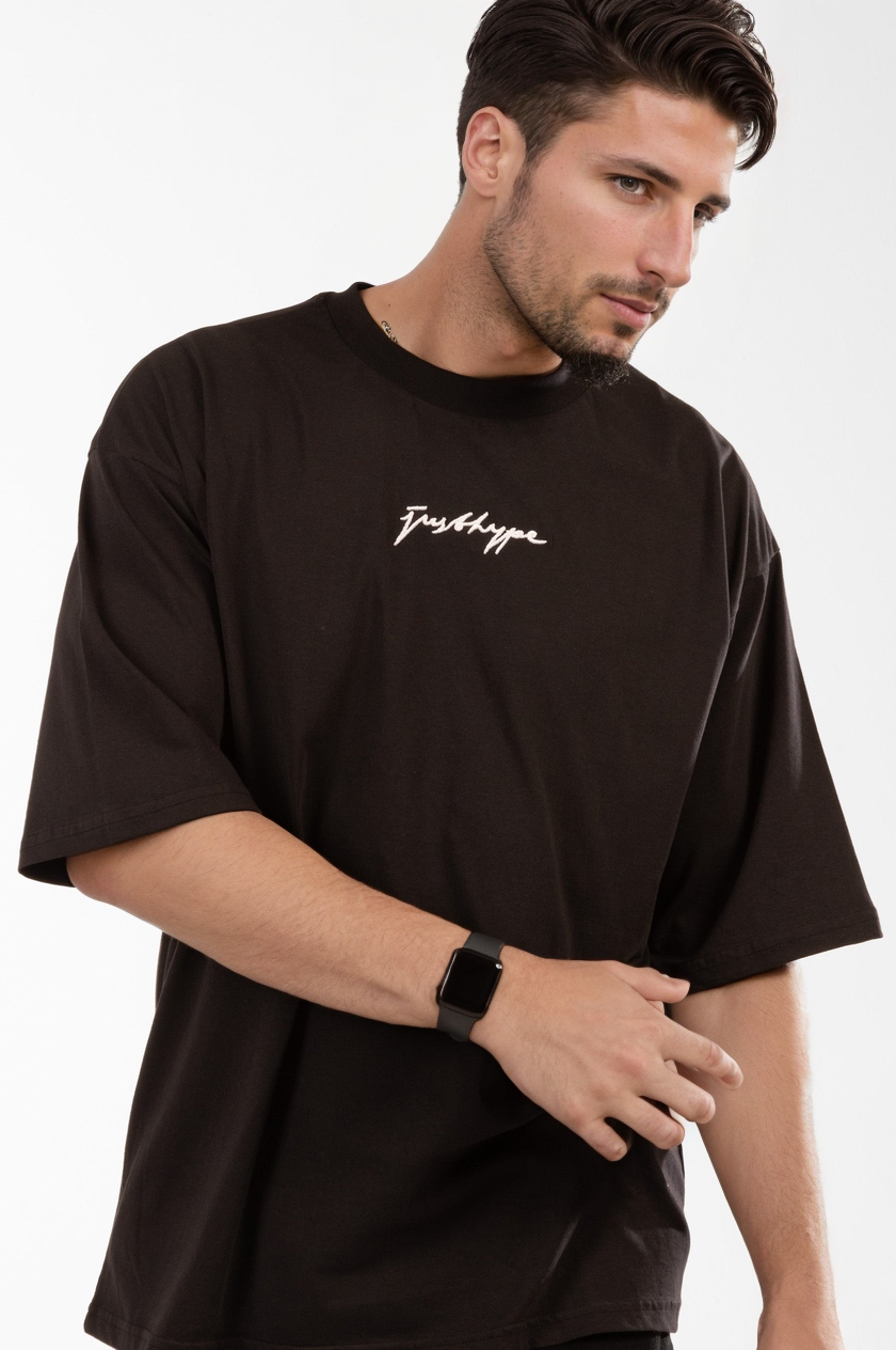 HYPE MENS BLACK SCRIBBLE OVERSIZED T-SHIRT