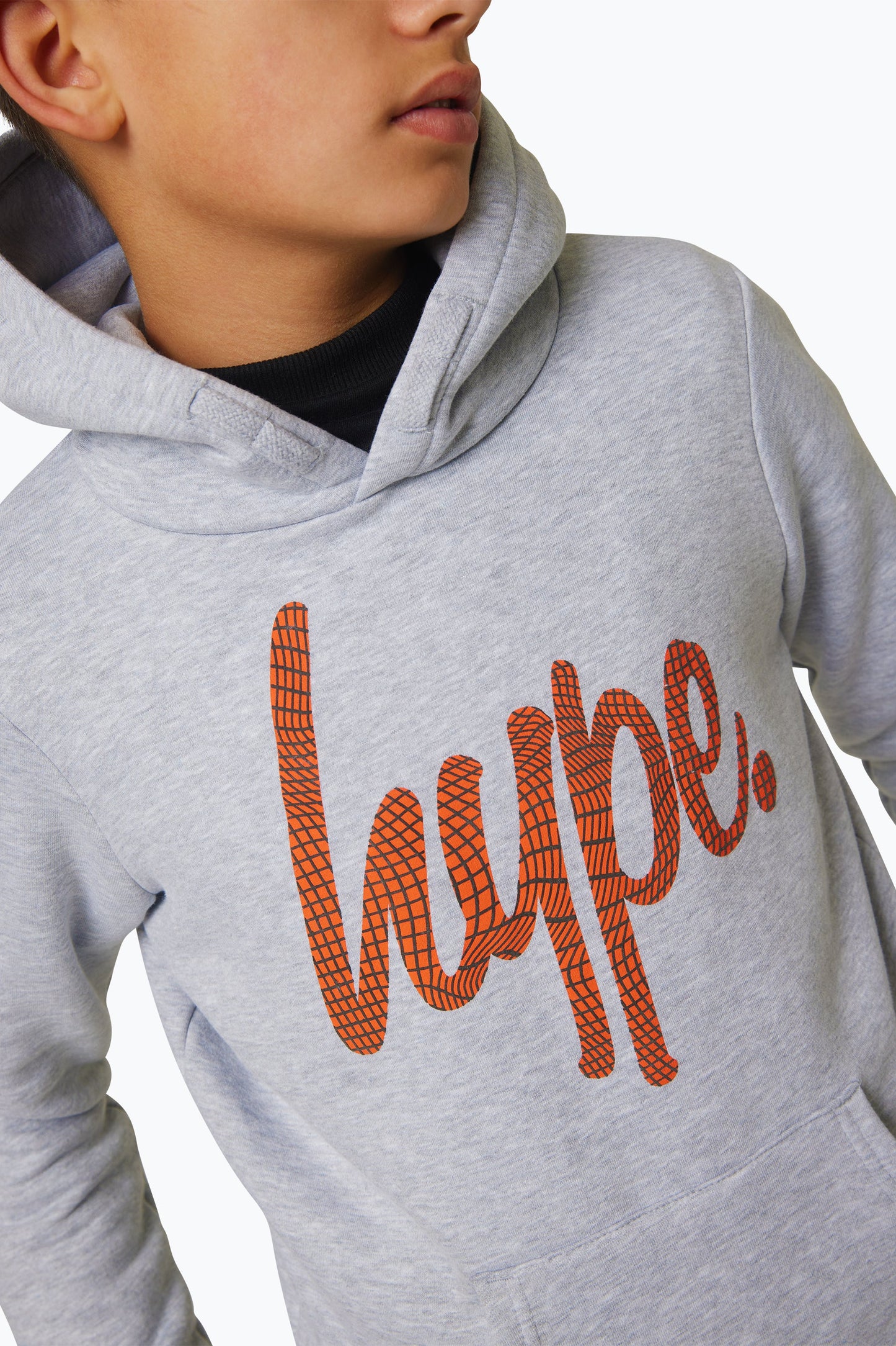 HYPE BOYS GREY WAVE SCRIPT HOODIE