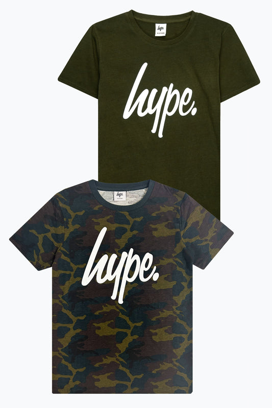 HYPE BOYS KHAKI CAMO T-SHIRT 2-PACK SETS