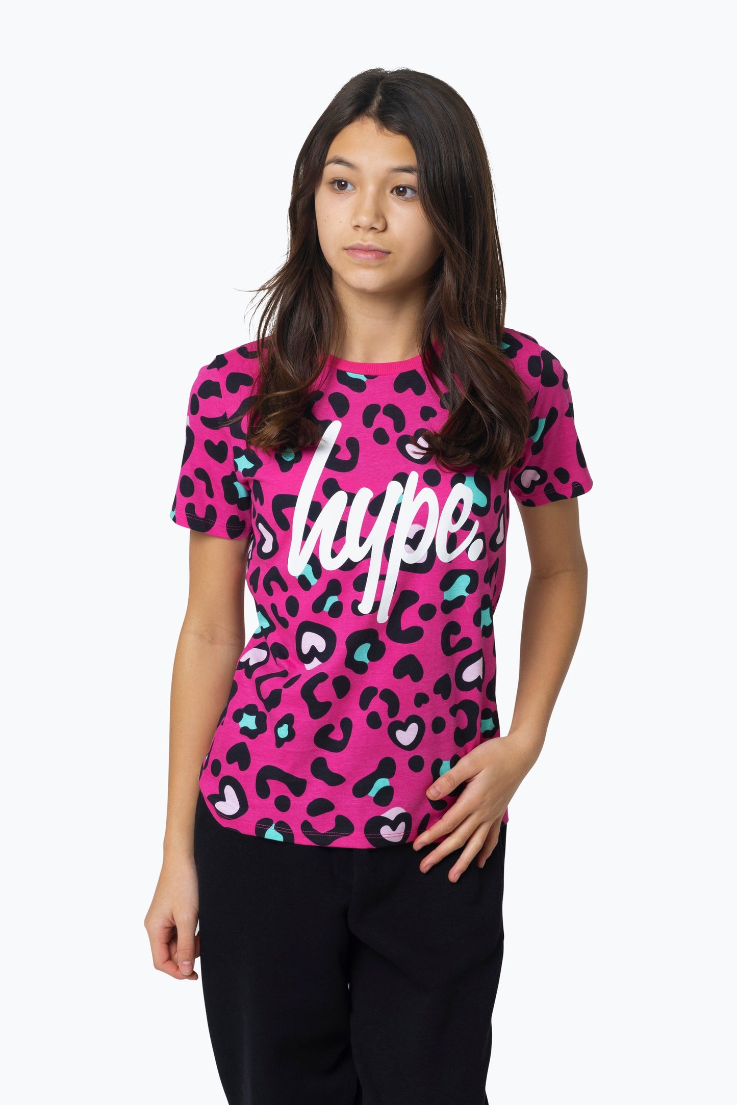 HYPE GIRLS PINK LEOPARD T-SHIRT 2-PACK SETS