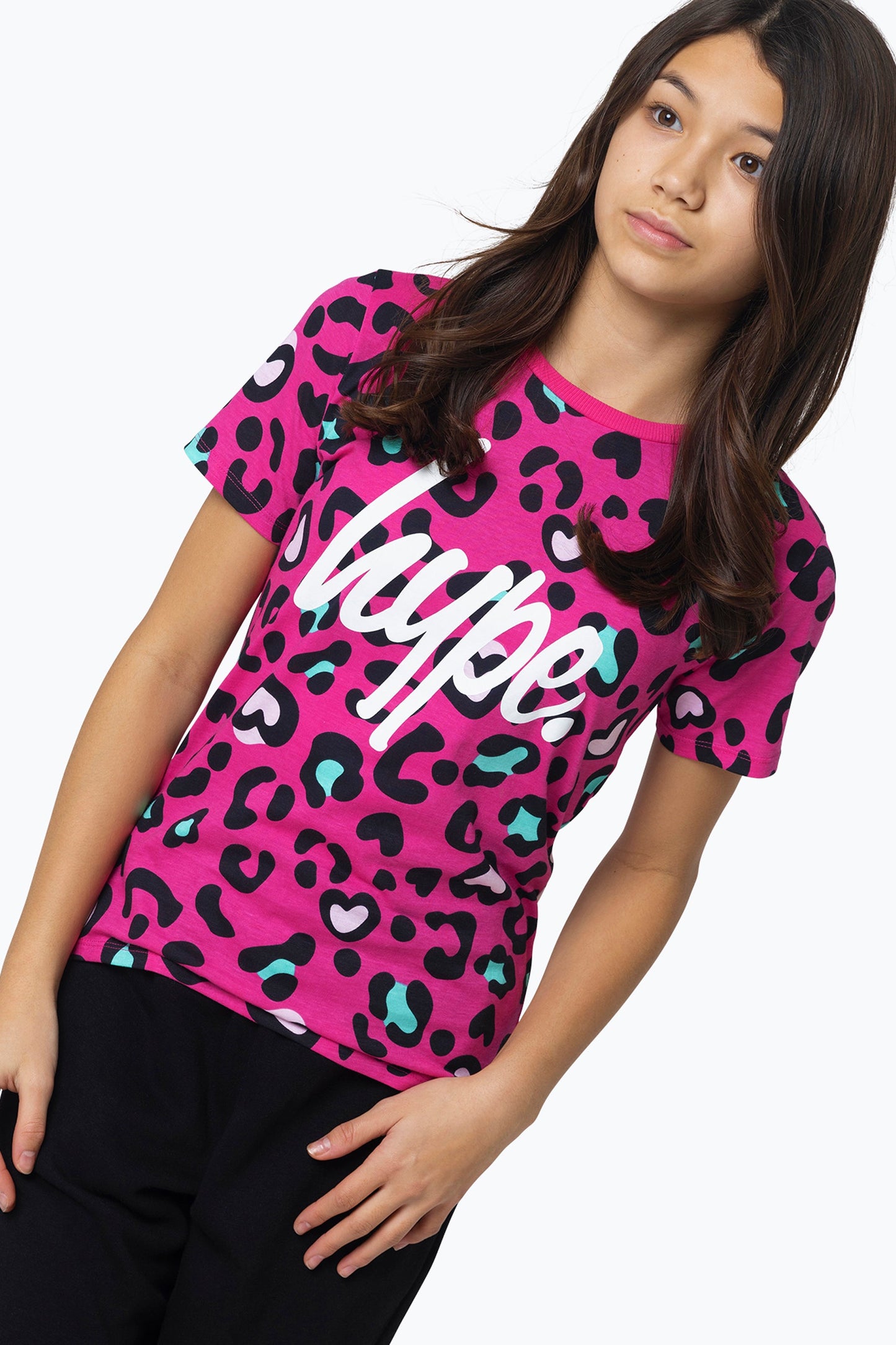 HYPE GIRLS PINK LEOPARD T-SHIRT 2-PACK SETS