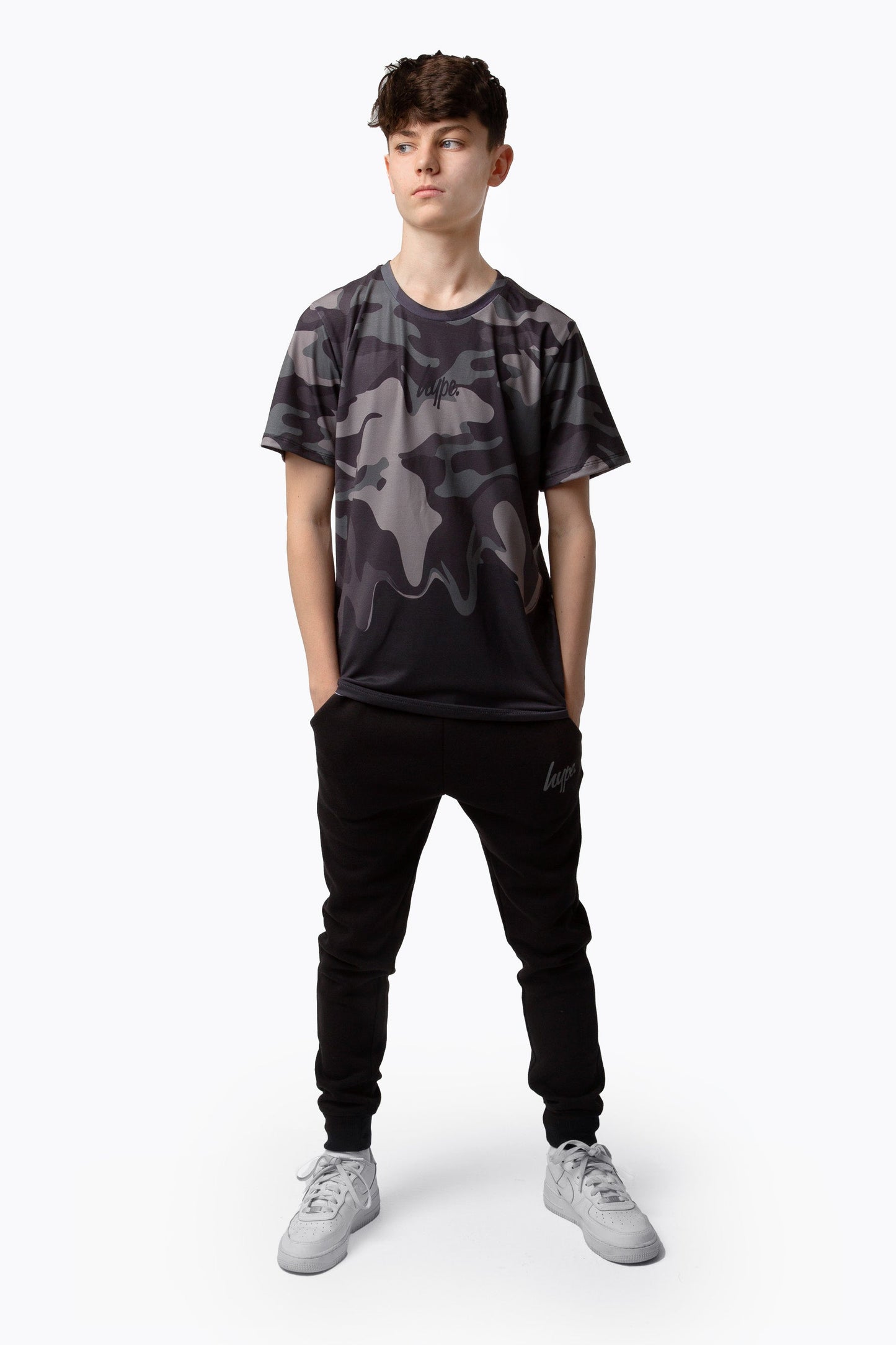 HYPE BOYS KHAKI CAMO DRIP T-SHIRT