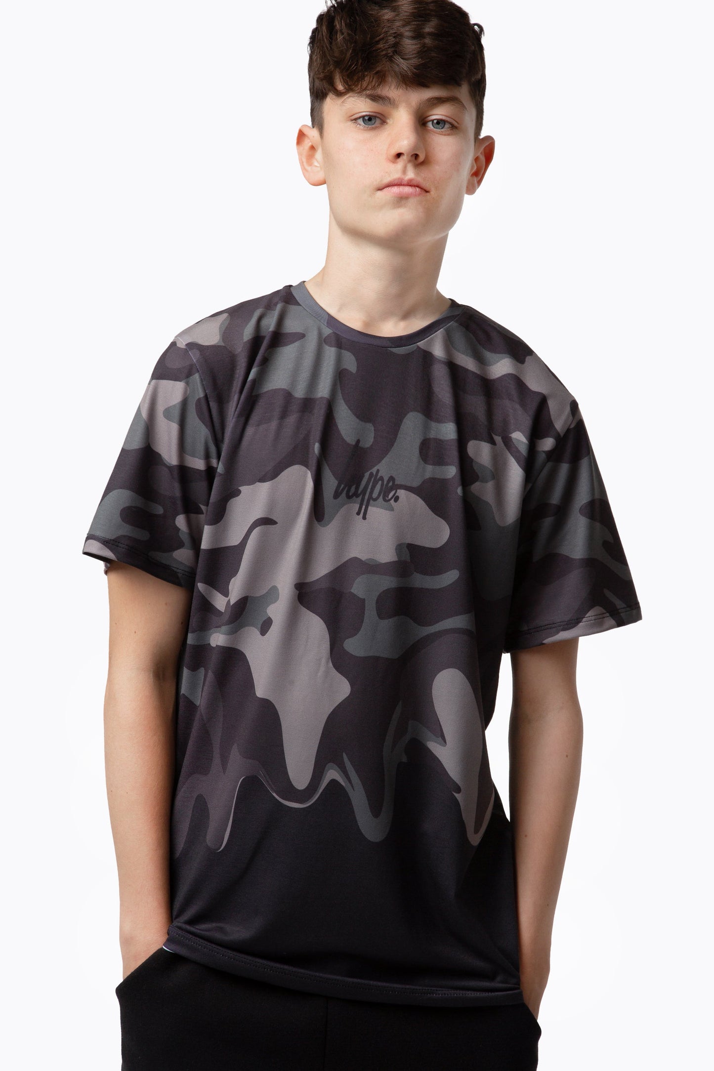 HYPE BOYS KHAKI CAMO DRIP T-SHIRT