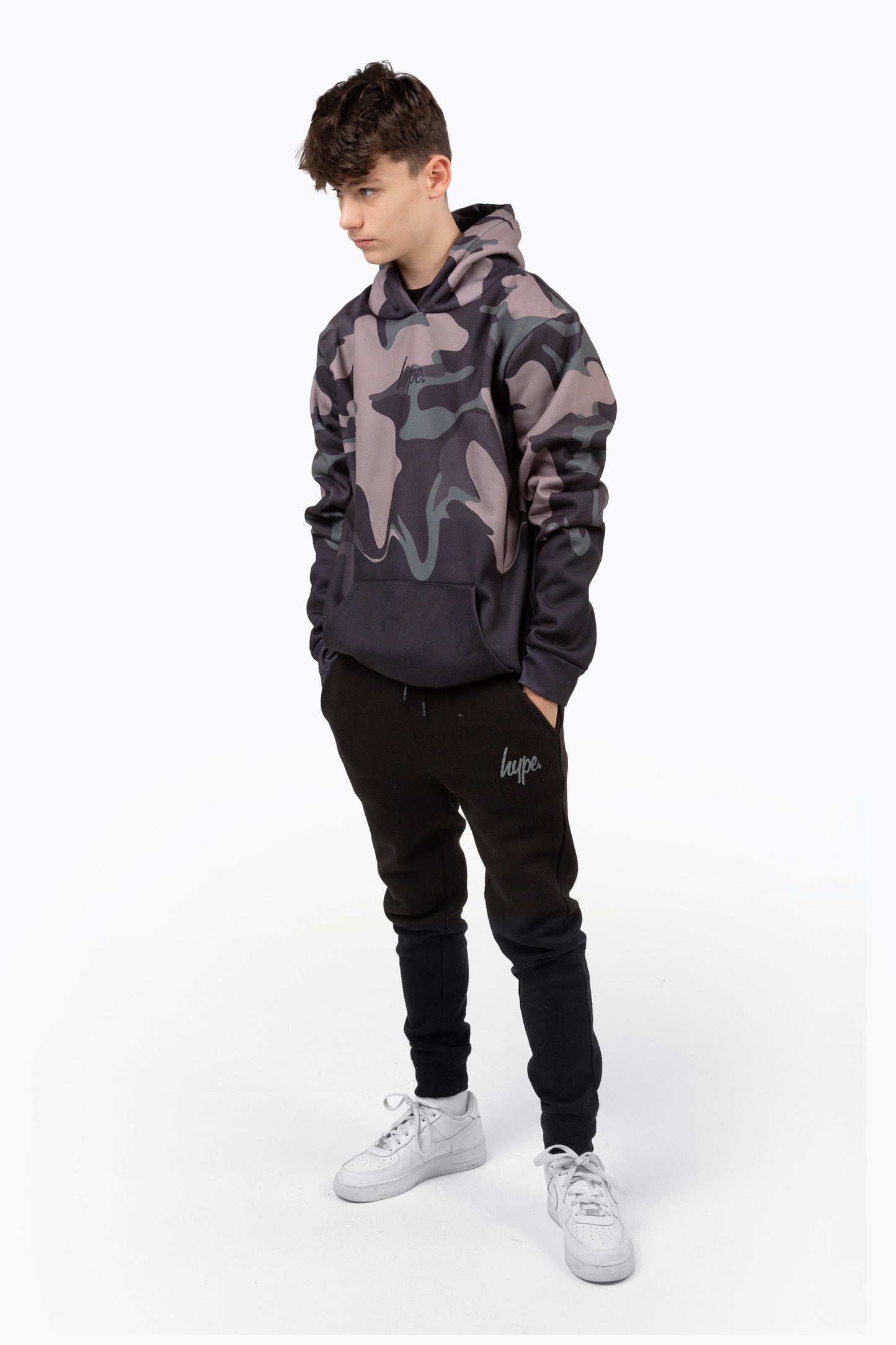 HYPE BOYS KHAKI CAMO DRIP HOODIE