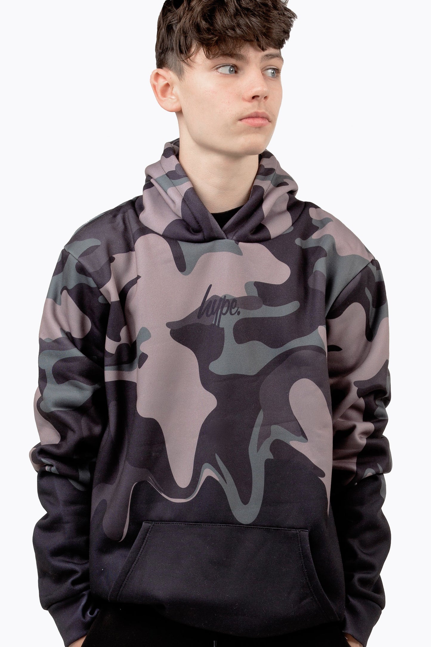 HYPE BOYS KHAKI CAMO DRIP HOODIE