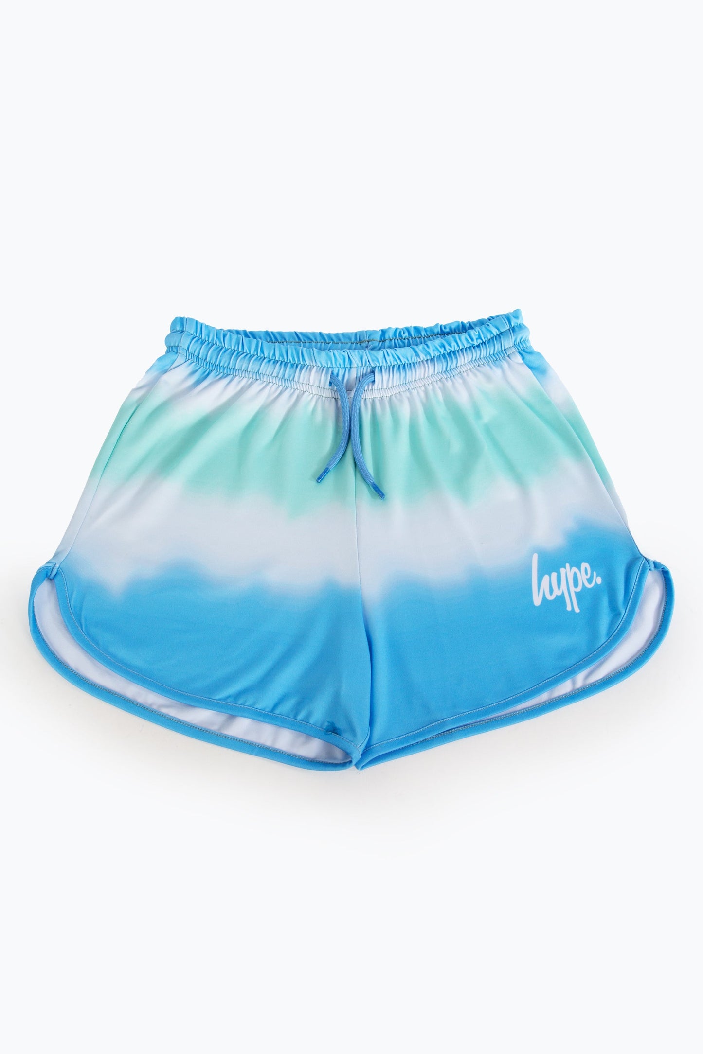 HYPE GIRLS MINT BLUE BLUR SCRIPT SHORTS