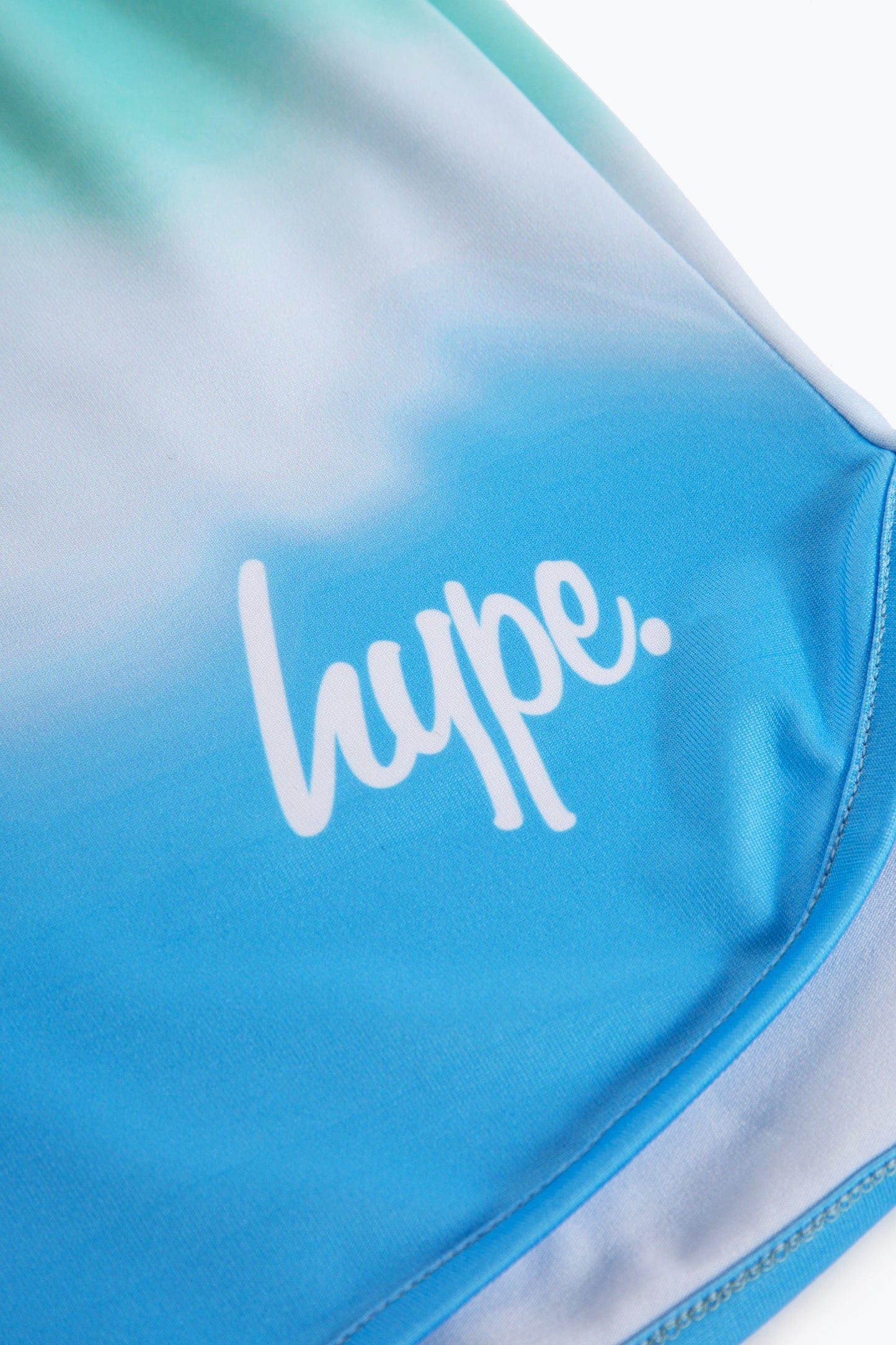 HYPE GIRLS MINT BLUE BLUR SCRIPT SHORTS