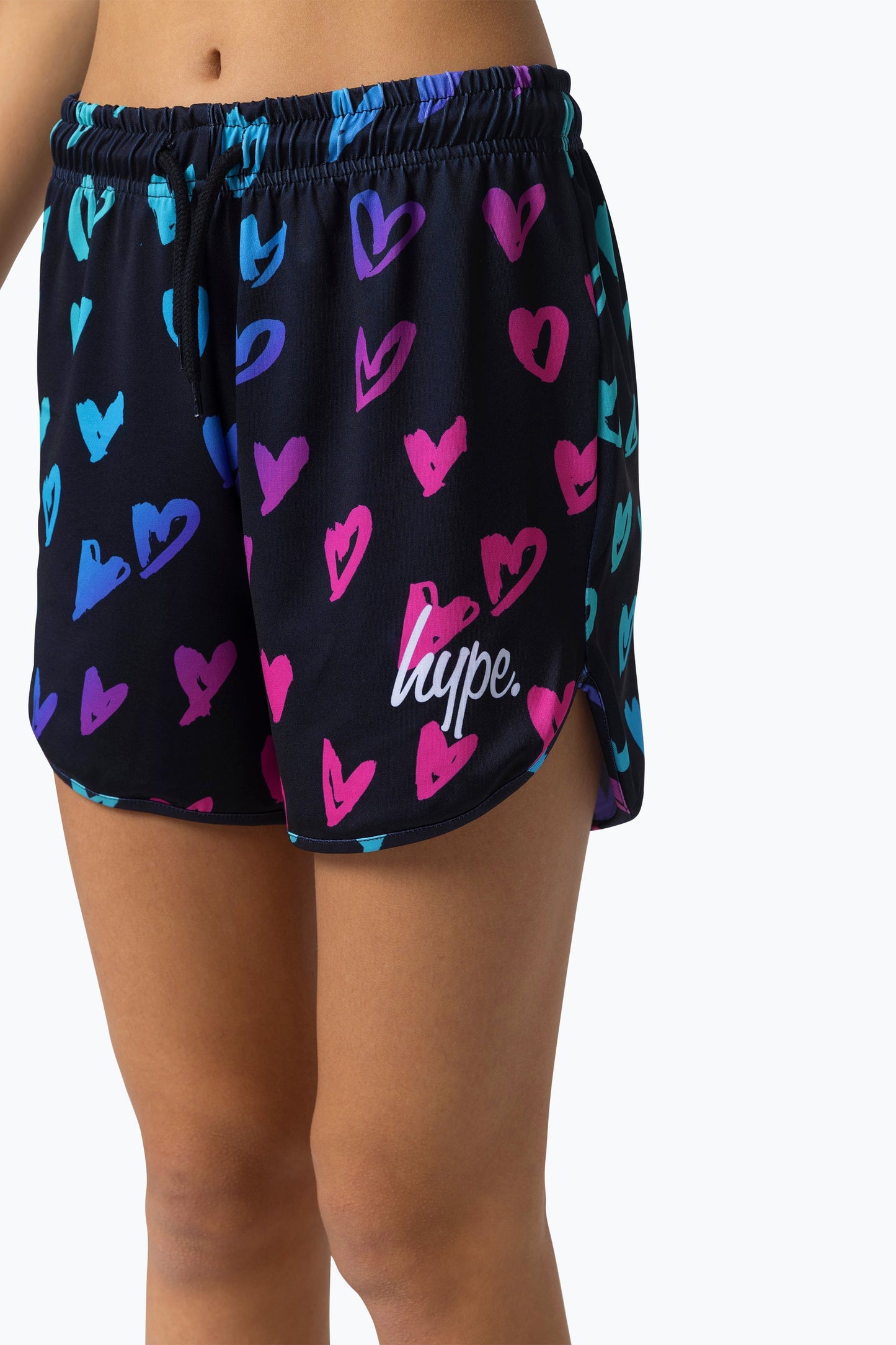 HYPE GIRLS SCRIBBLE HEART PINK SCRIPT SHORTS