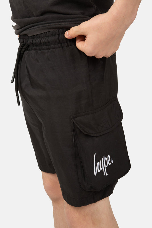 HYPE BOYS BLACK LIGHTWEIGHT POCKET SHORTS