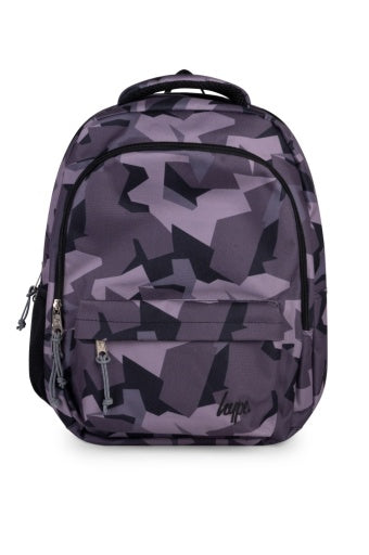 Hype Unisex Mono Geo Camo Multi Pocket Backpack