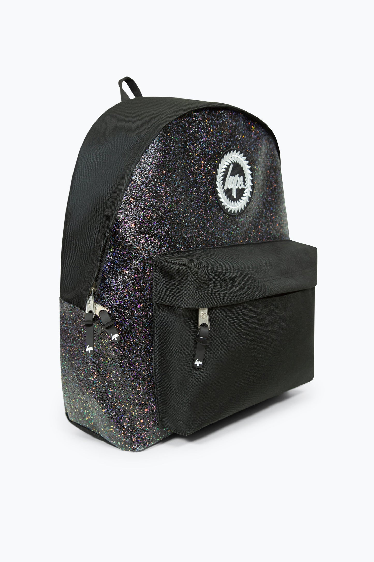 HYPE BLACK GLITTER BADGE BACKPACK