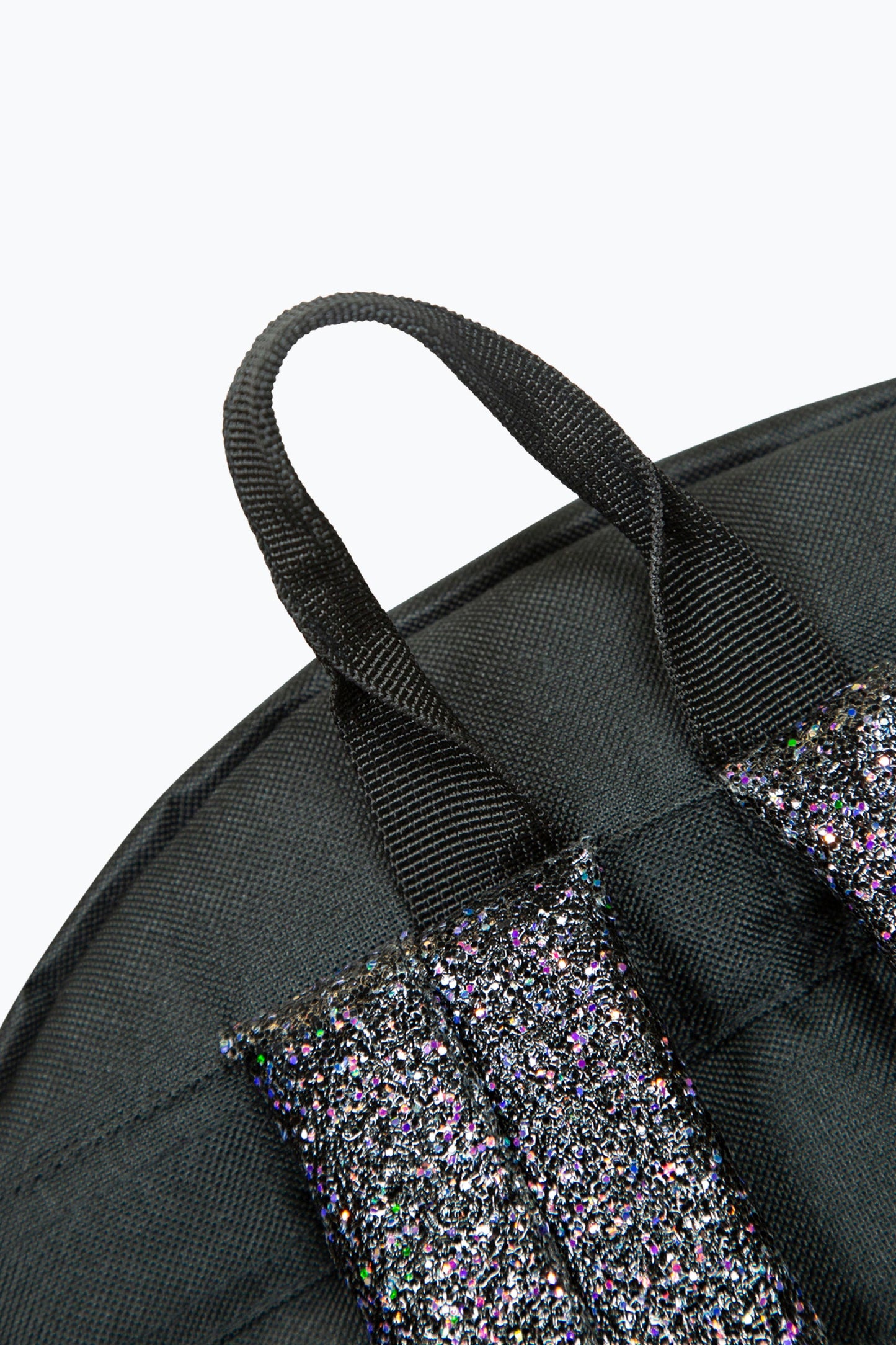 HYPE BLACK GLITTER BADGE BACKPACK