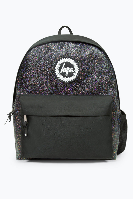 HYPE BLACK GLITTER BADGE BACKPACK