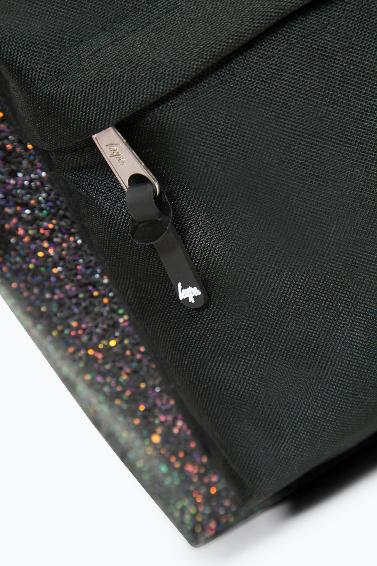 HYPE BLACK GLITTER BADGE BACKPACK