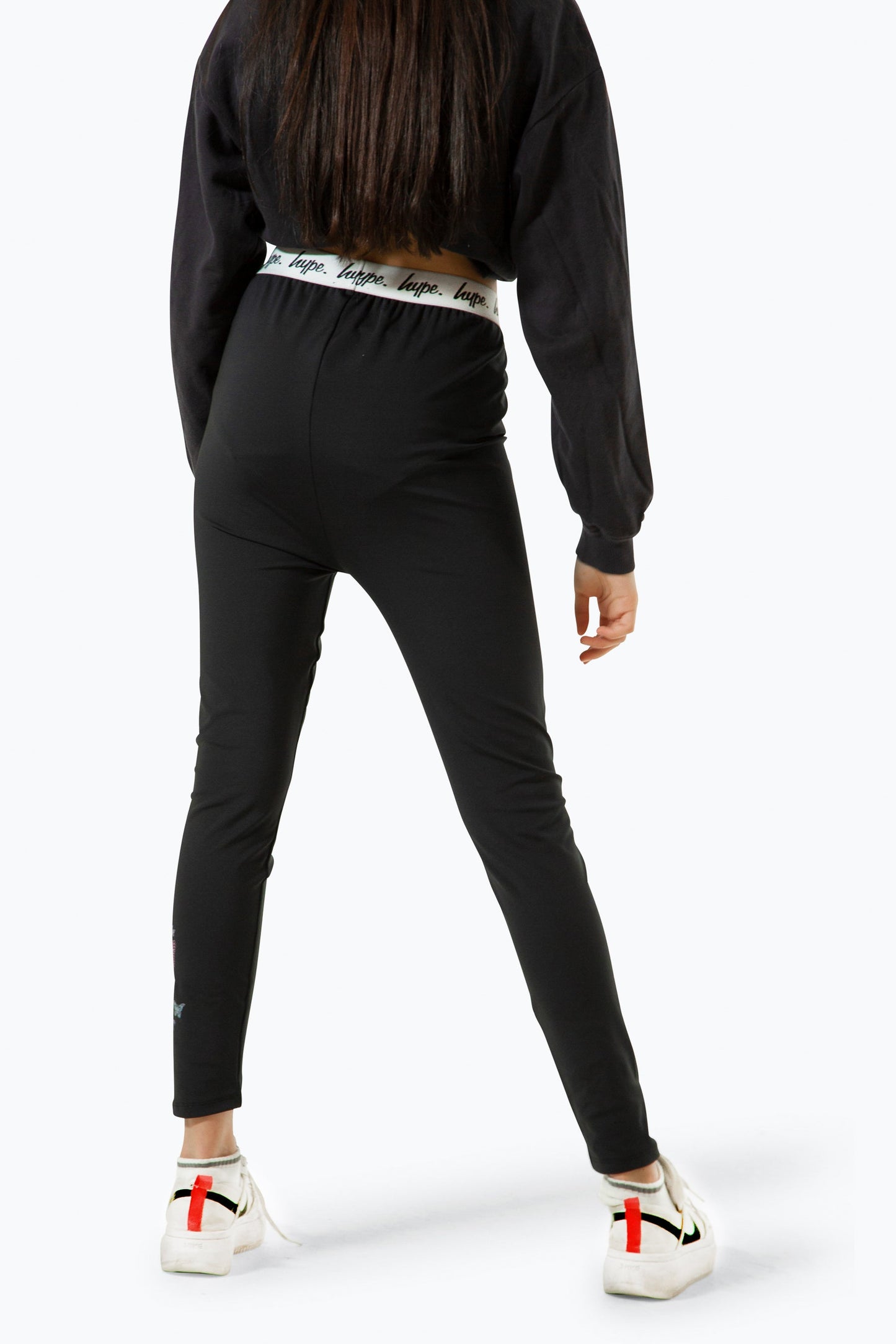 HYPE GIRLS BLACK FADE BUTTERFLY LEGGINGS