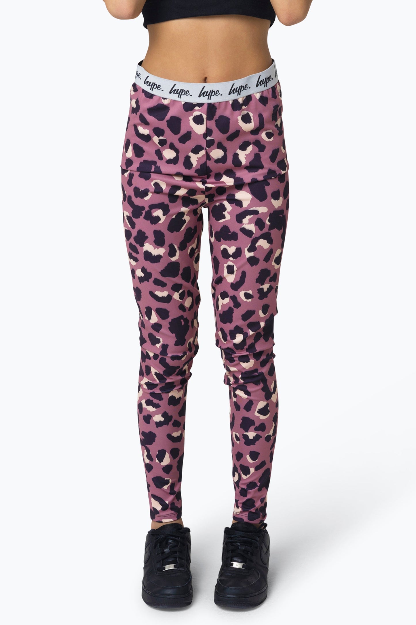 HYPE GIRLS PURPLE MINI LEOPARD LEGGINGS