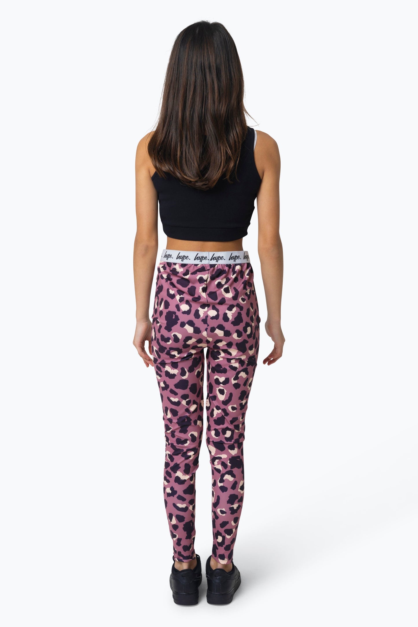 HYPE GIRLS PURPLE MINI LEOPARD LEGGINGS