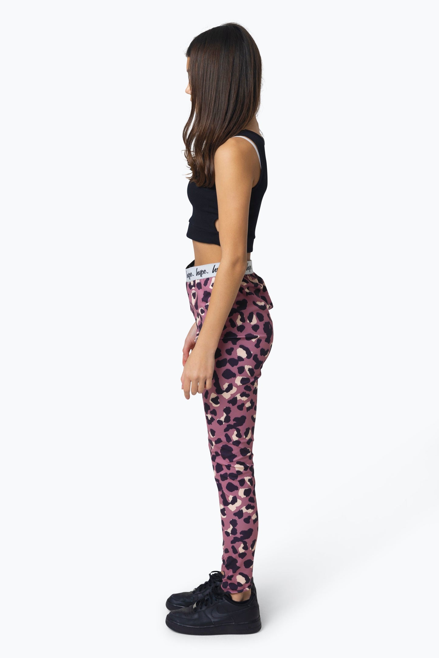 HYPE GIRLS PURPLE MINI LEOPARD LEGGINGS