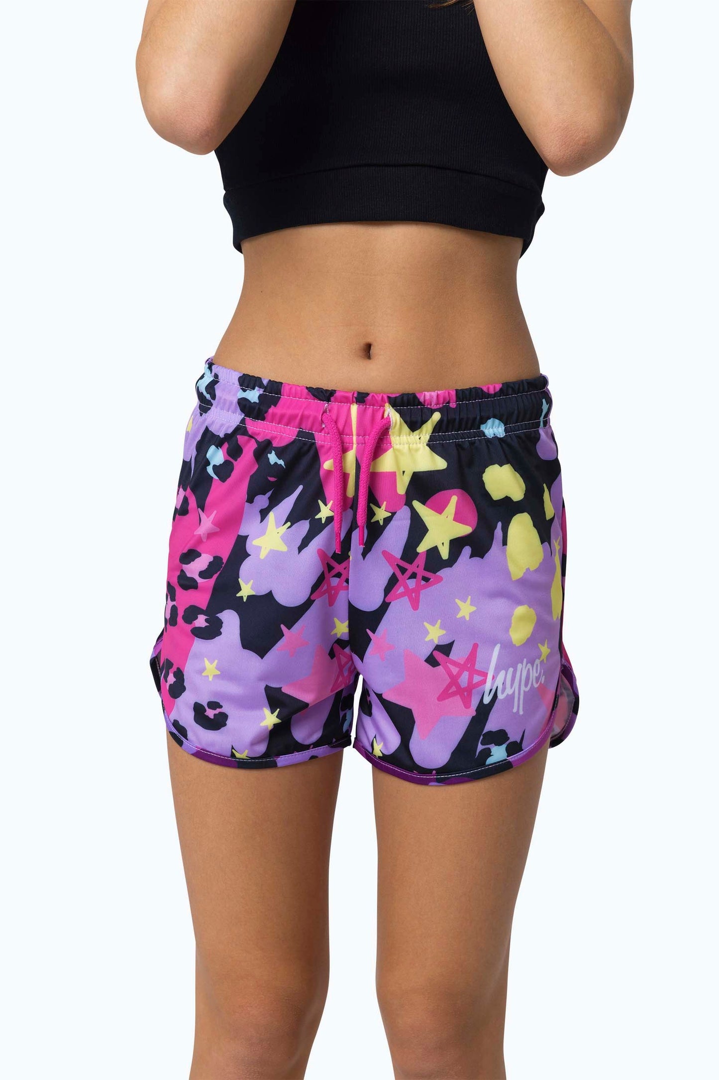 HYPE GIRLS MULTI LEOPARD DOODLE SHORTS