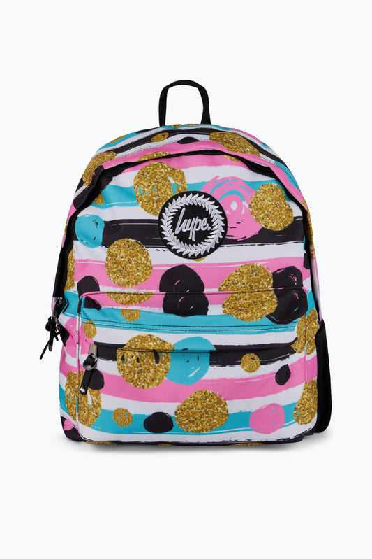 Hype Unisex Multi Spots And Sripes Backpack