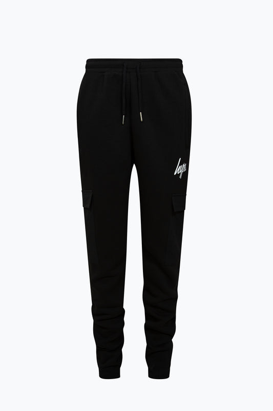 Hype Boys Black Script Cargo Joggers