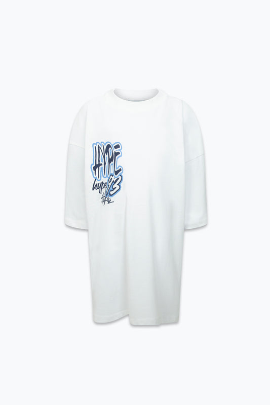 Hype Boys White Graffiti Boxy T-Shirt